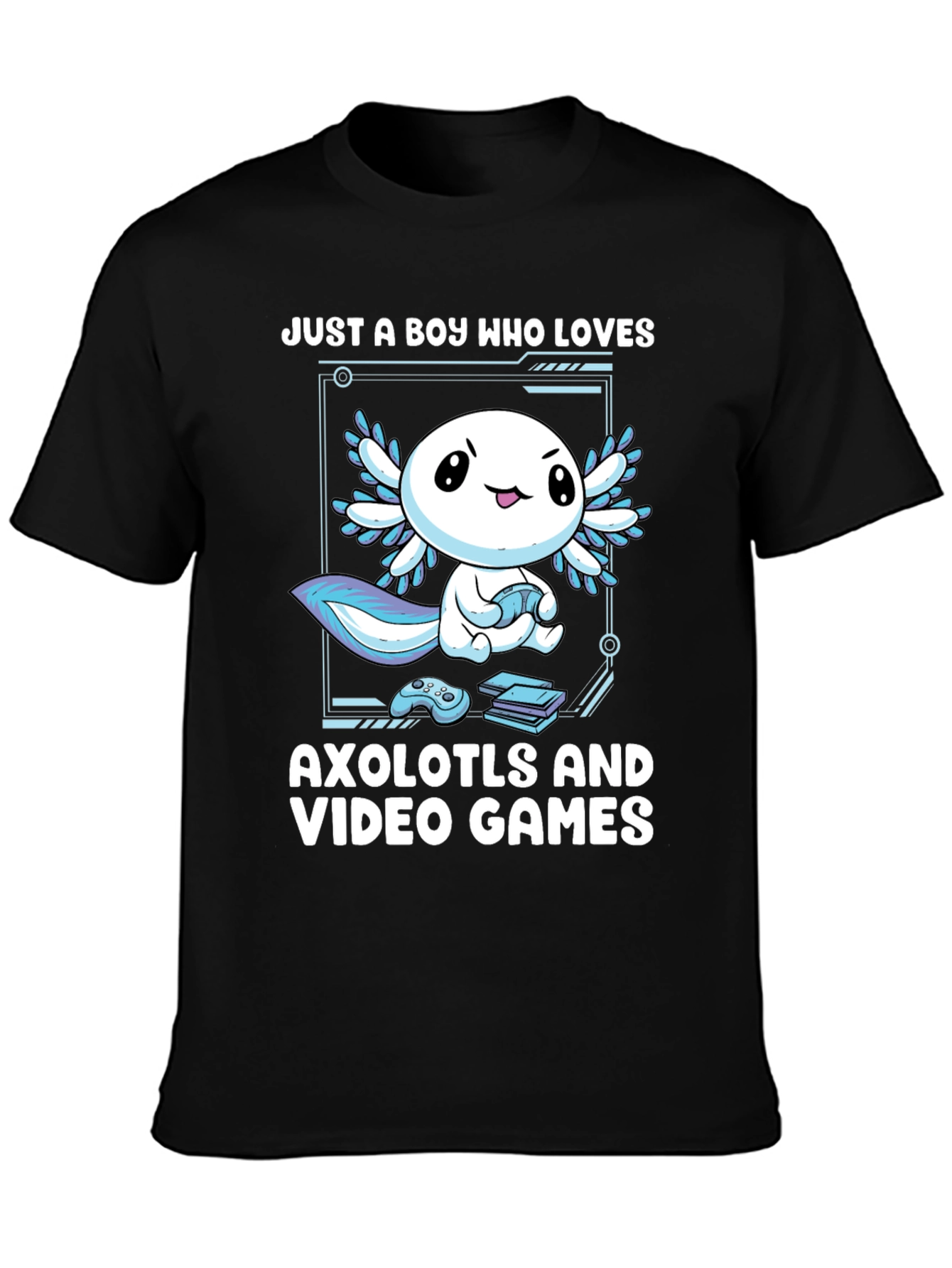 Axolotl & Video Games T-Shirt - Gamer Boy