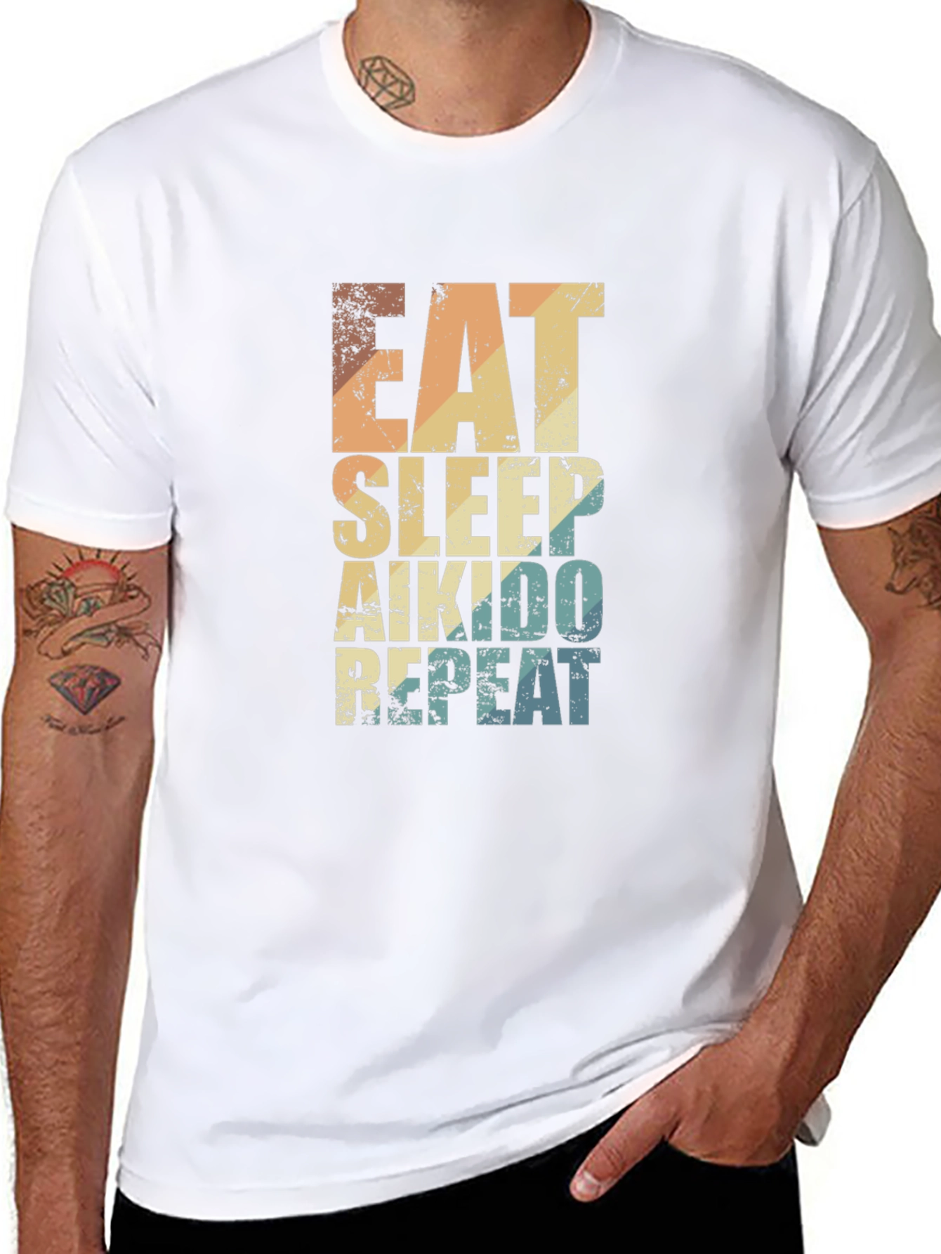 Eat Sleep Aikido Repeat T-Shirt Black
