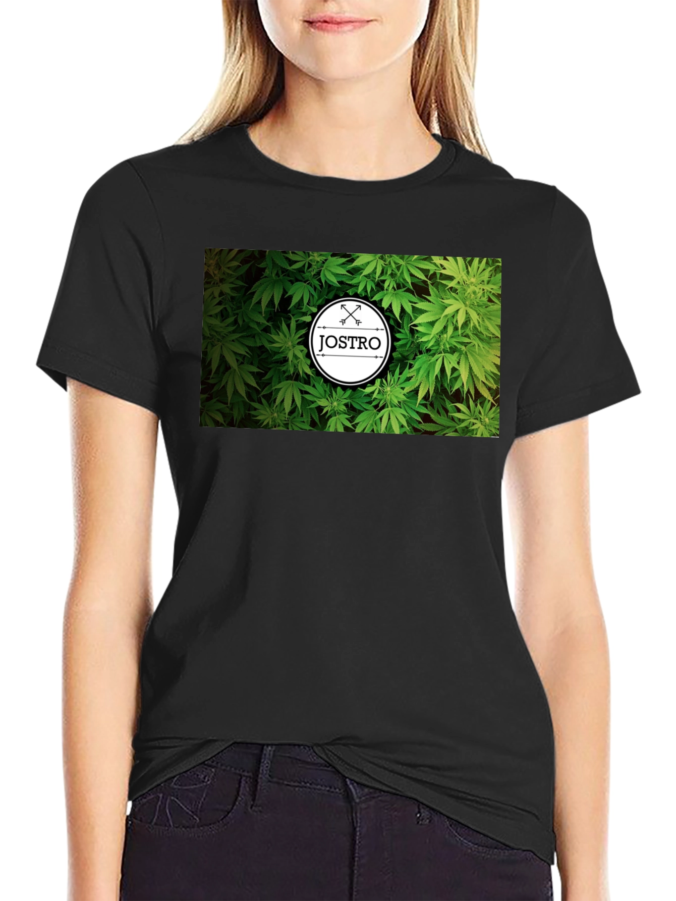 JOSTRO Weed Graphic Black T-Shirt