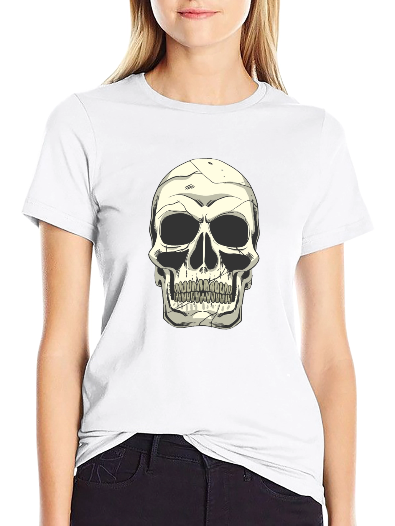 Skull Graphic Tee - Classic Black Cotton Shirt
