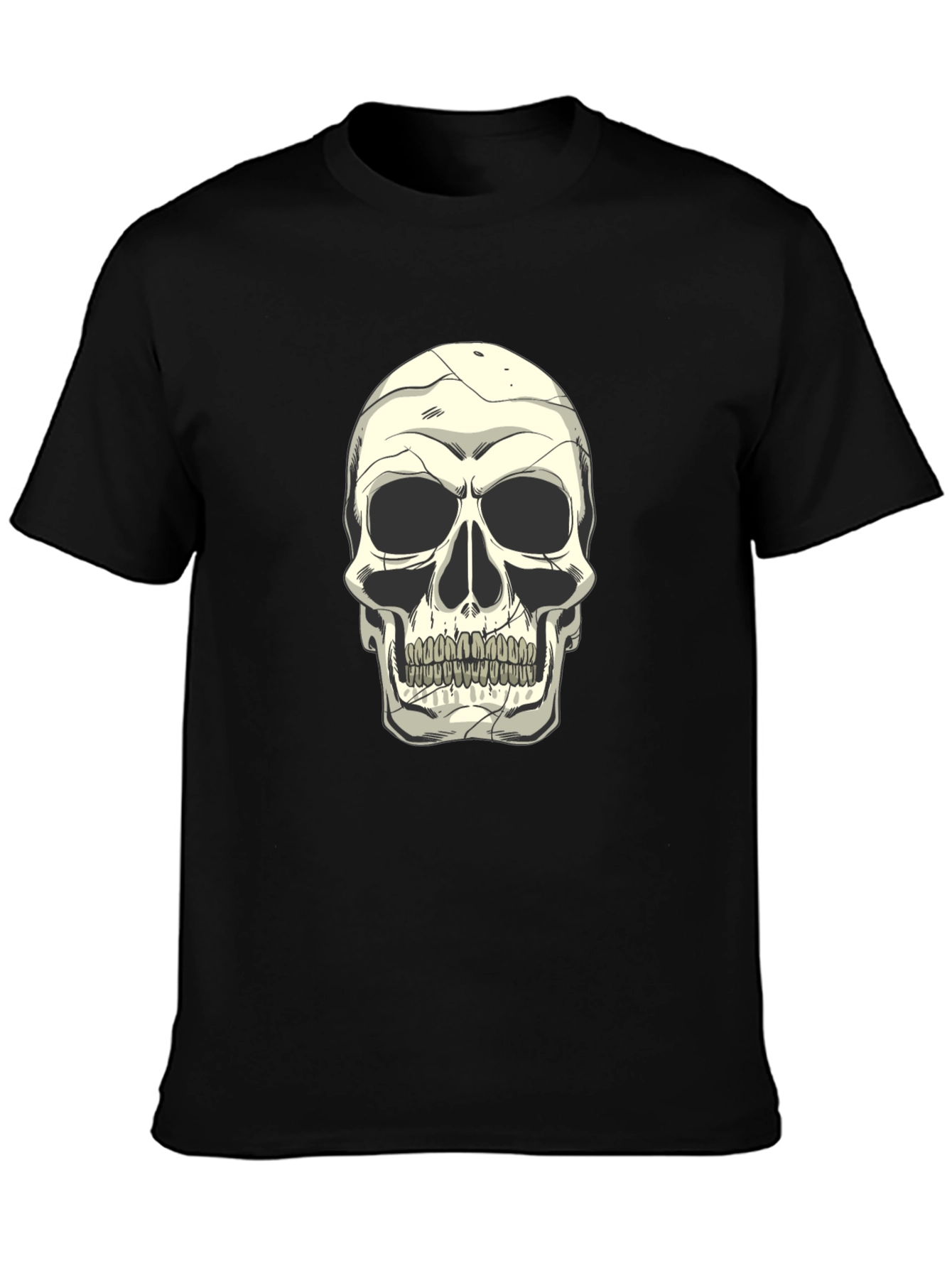 Skull Graphic Tee - Classic Black Cotton Shirt