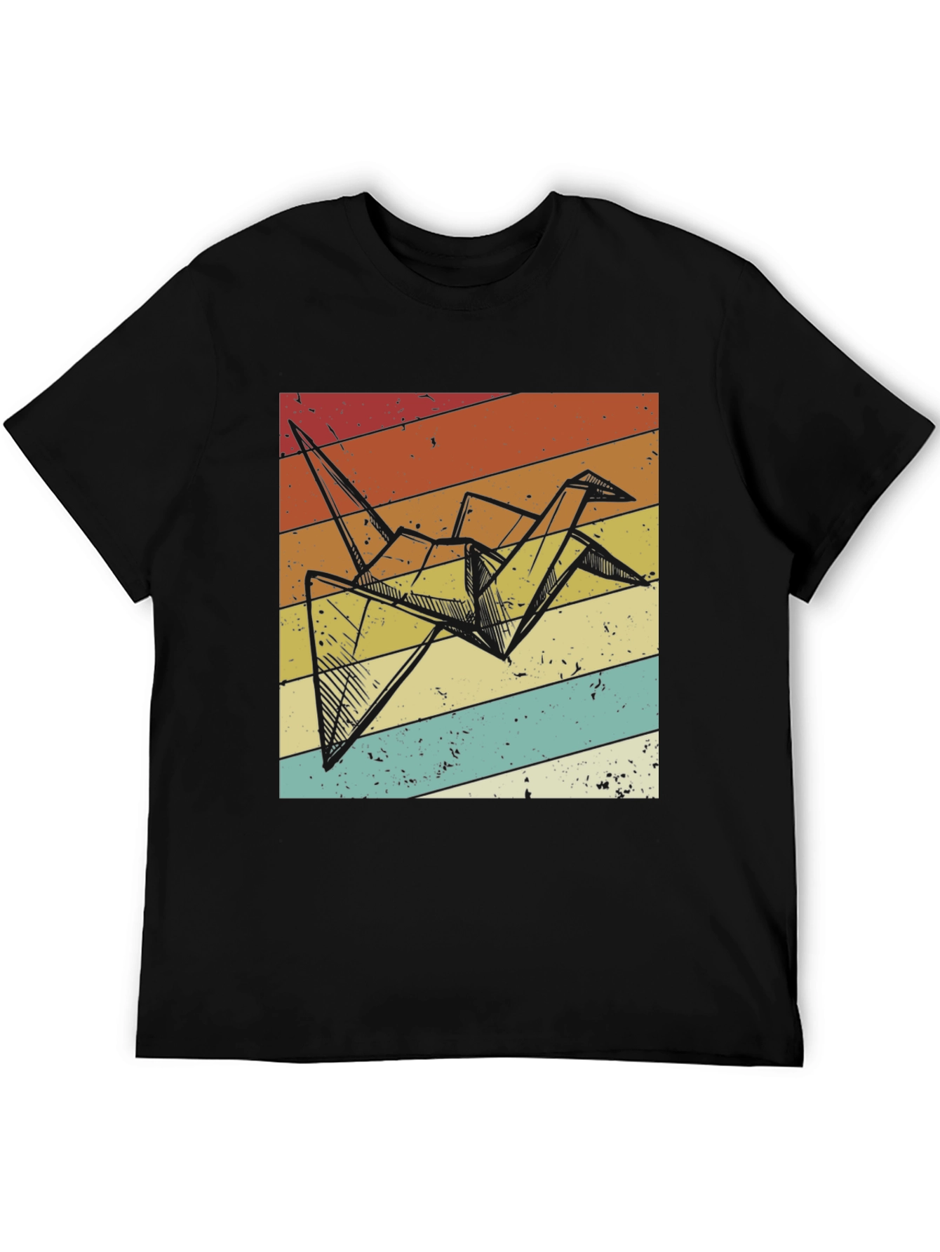 Origami Crane Retro T-Shirt