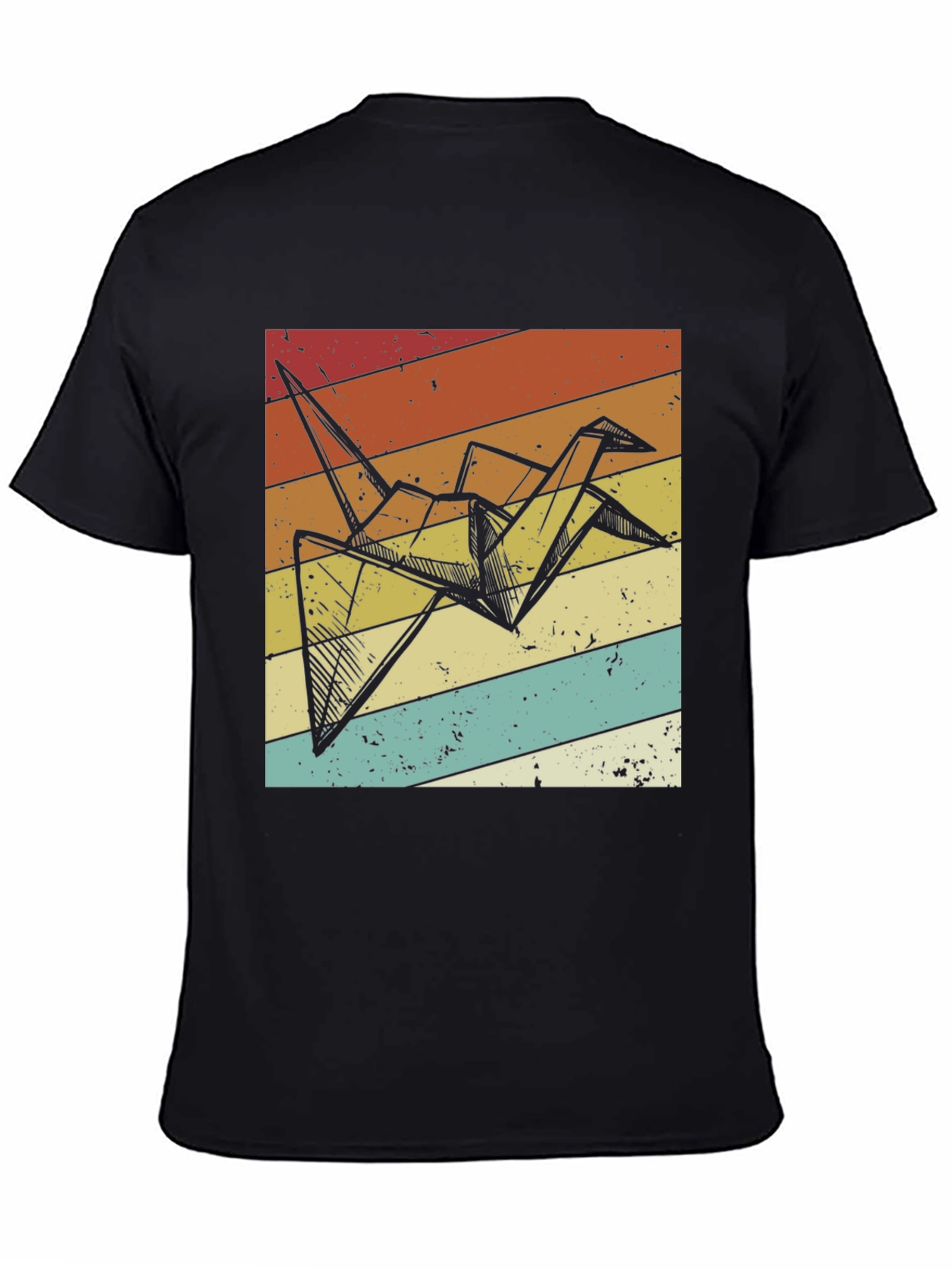 Origami Crane Retro T-Shirt
