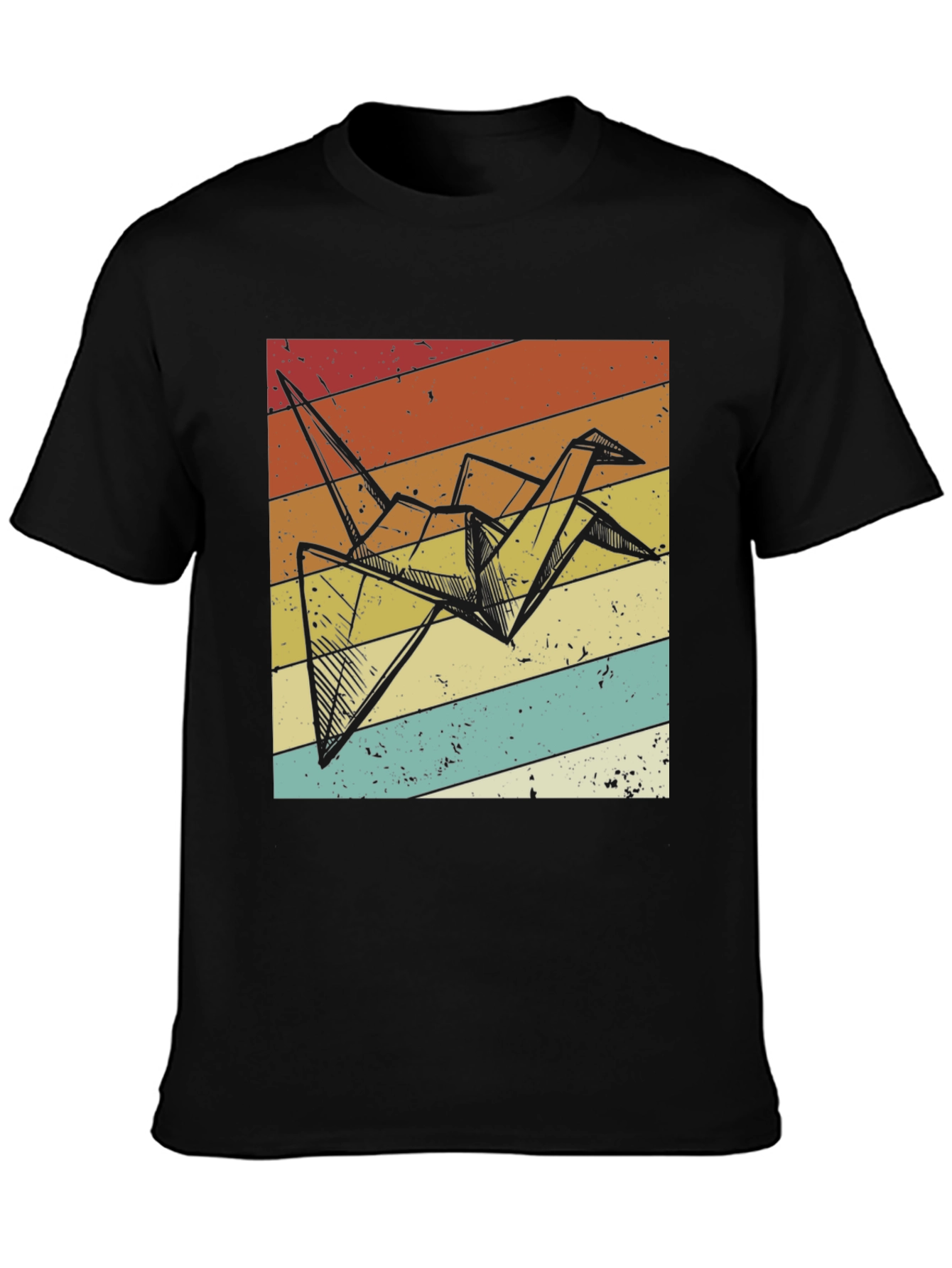 Origami Crane Retro T-Shirt