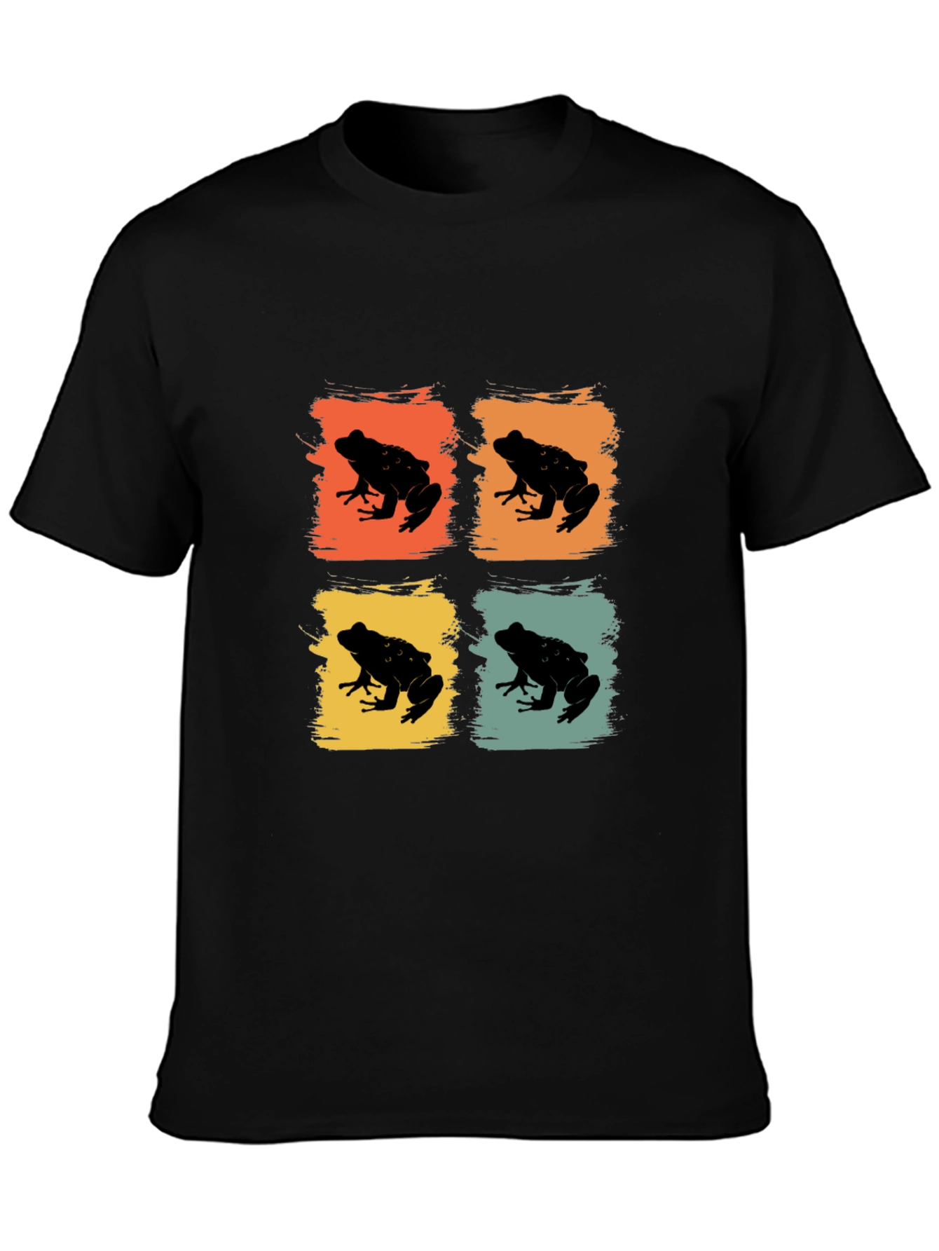 Retro Frog Pop Art T-Shirt - Black