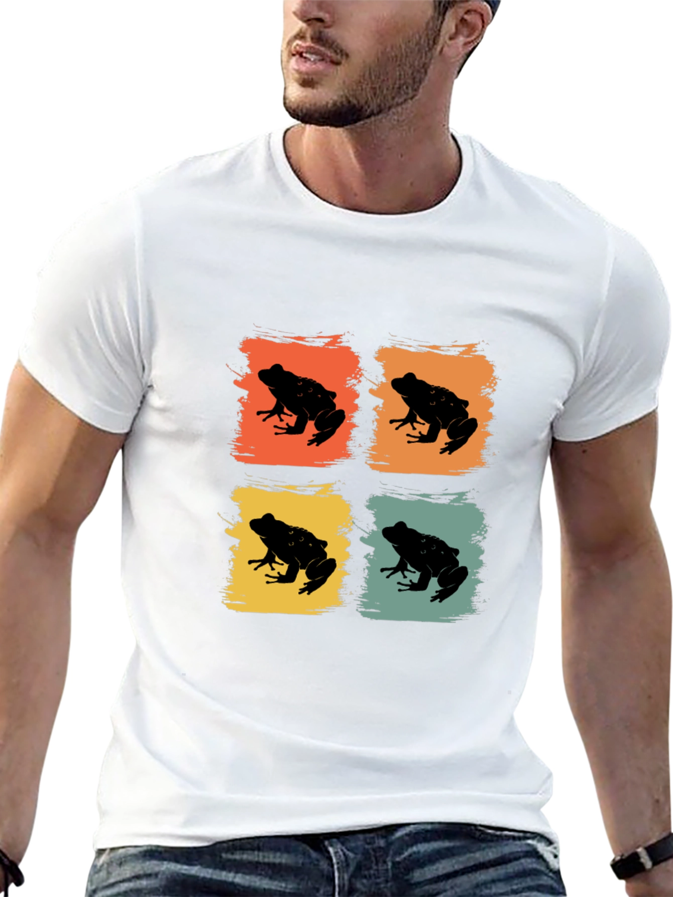 Retro Frog Pop Art T-Shirt - Black