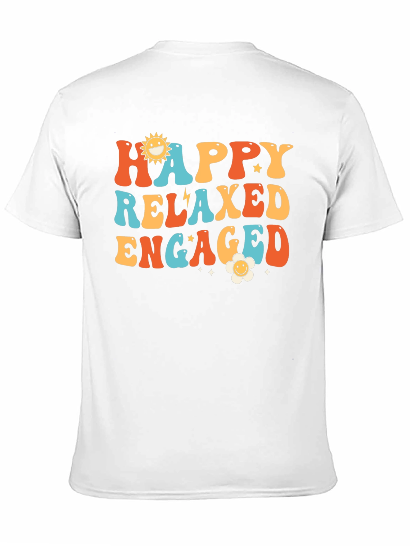 Happy Relaxed Engaged Graphic Tee - Retro Style