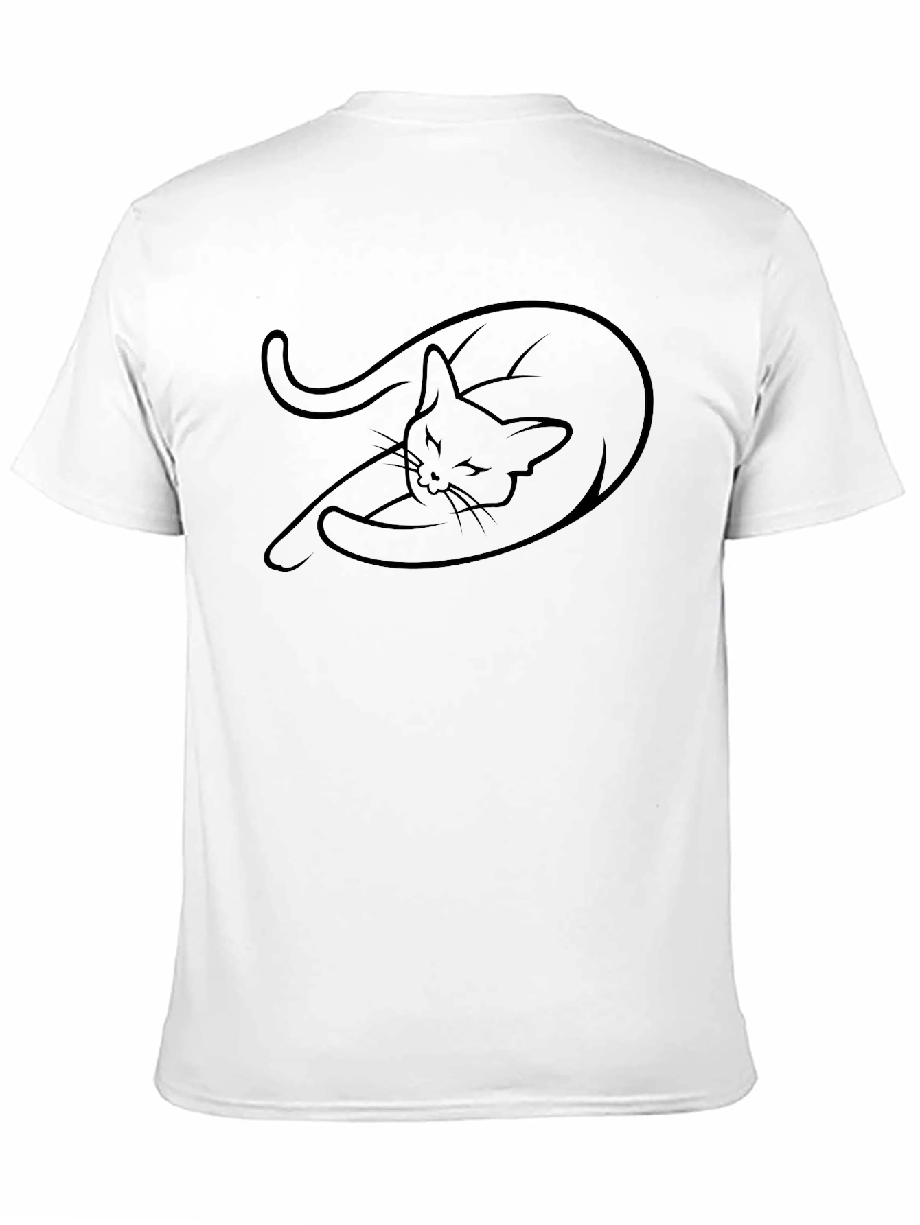 Black Cat Nap T-Shirt - Soft Cotton Comfort