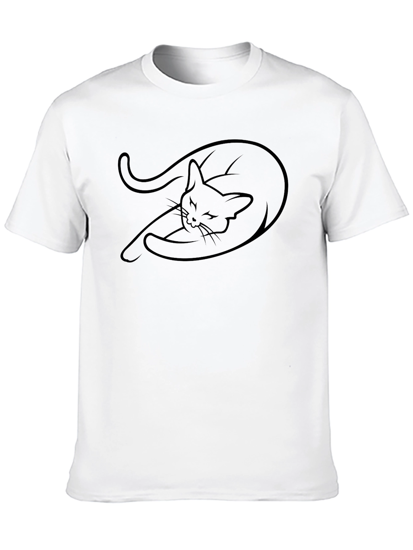 Black Cat Nap T-Shirt - Soft Cotton Comfort