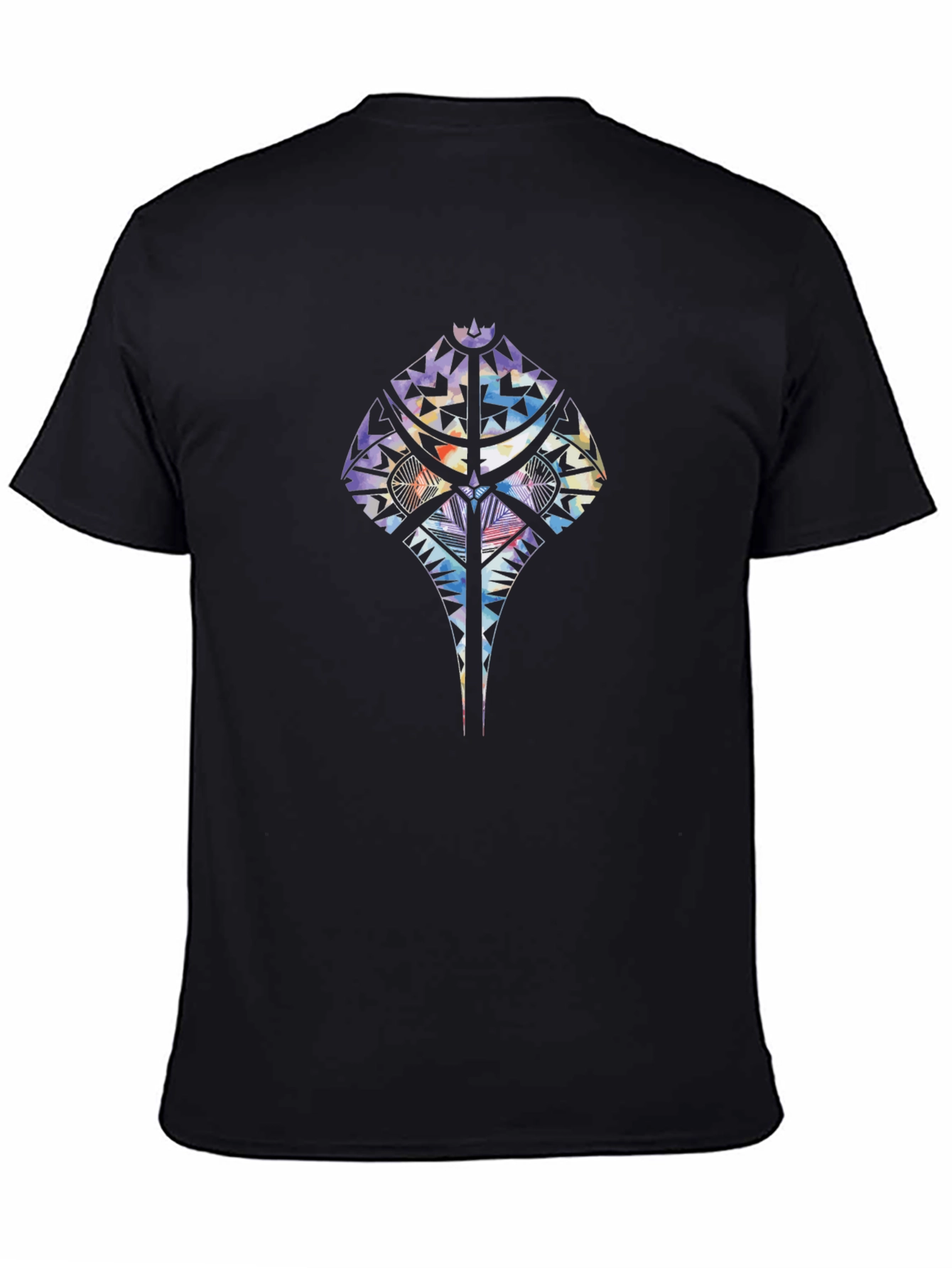 Tribal Stingray Graphic Black T-Shirt