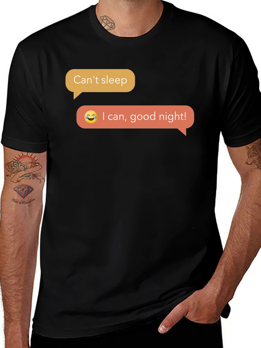 Funny Cant Sleep T-Shirt - Black Short Sleeve Tee