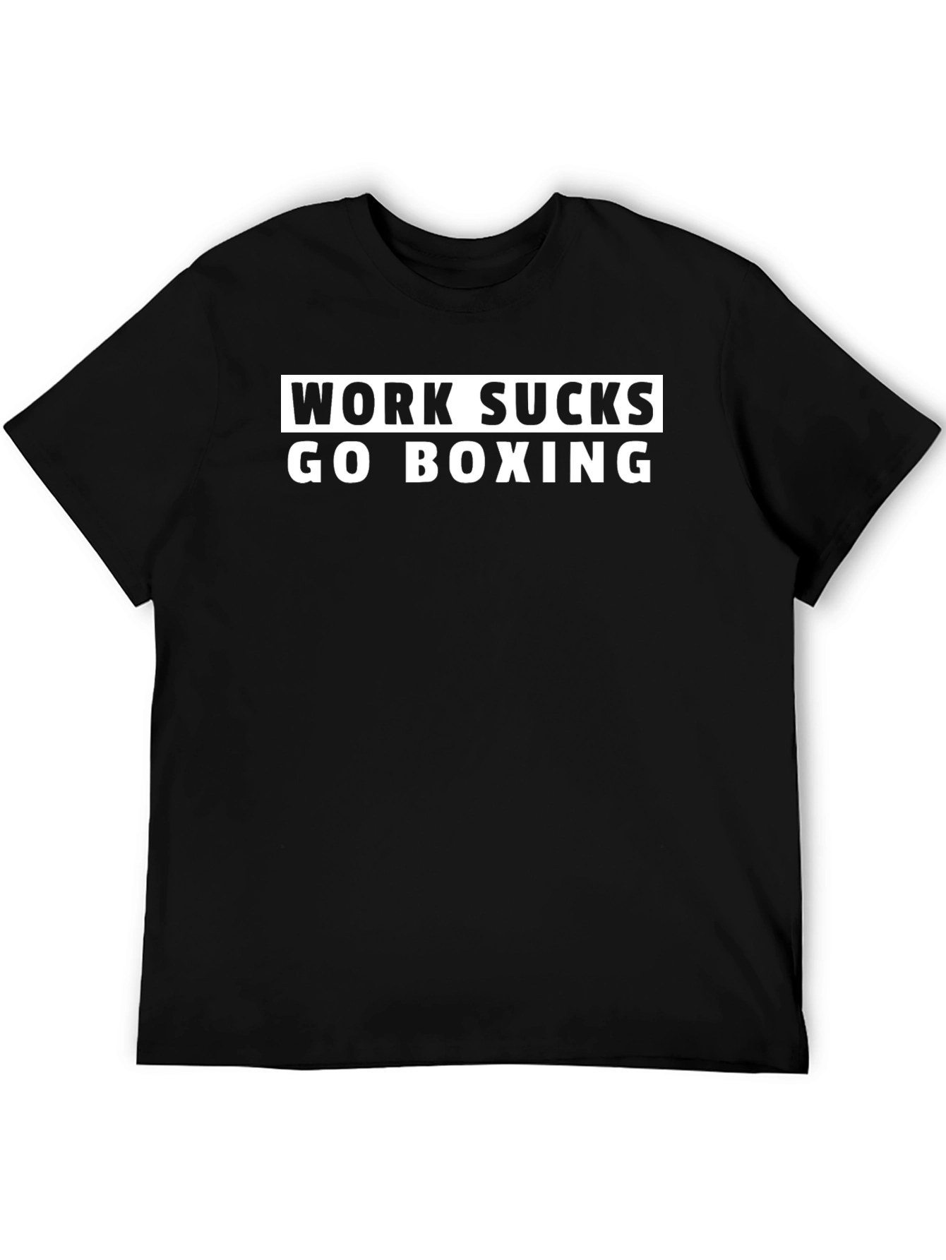 Work Sucks Go Boxing Black Graphic Tee