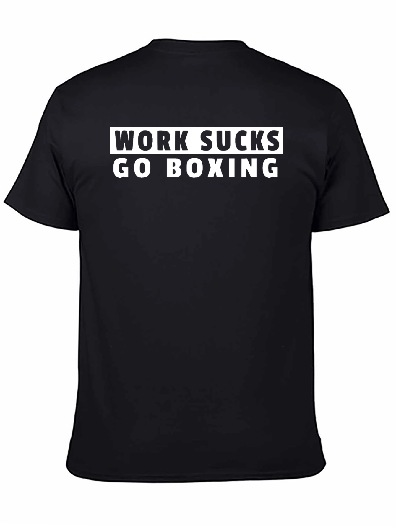 Work Sucks Go Boxing Black Graphic Tee