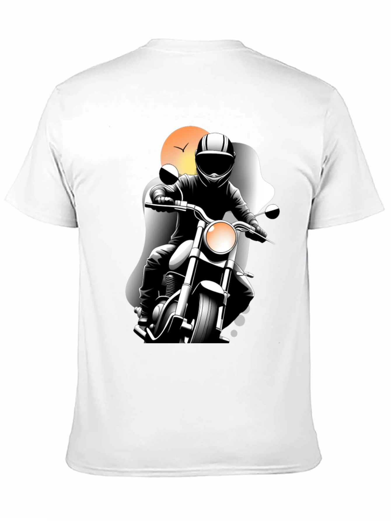 Motorcycle Rider Graphic Tee - Black
