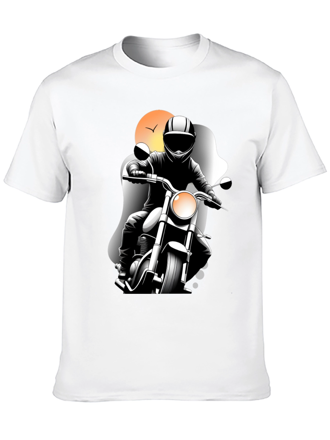 Motorcycle Rider Graphic Tee - Black