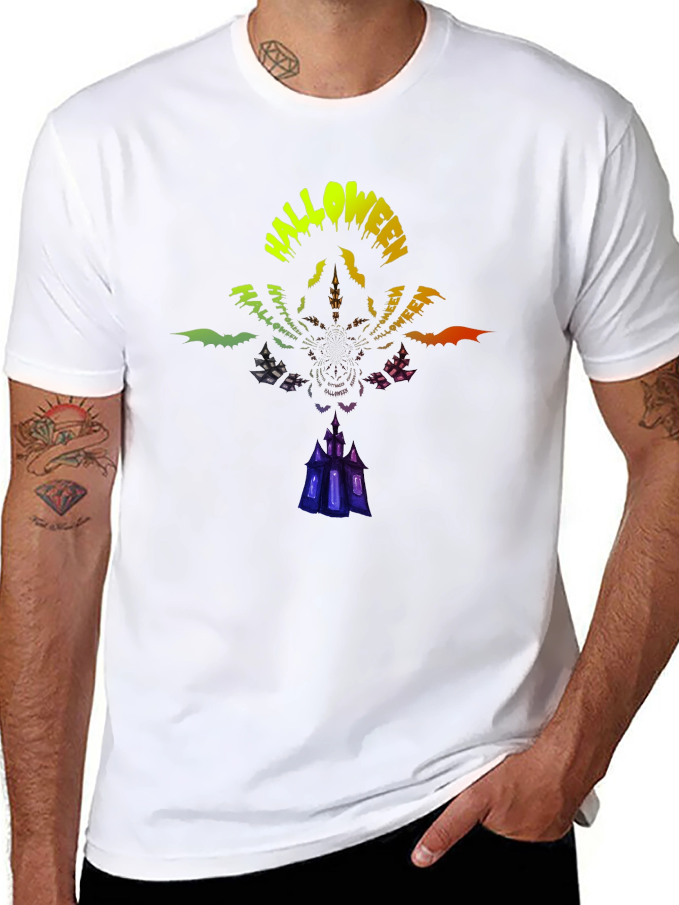 Halloween Graphic Print Black T-Shirt