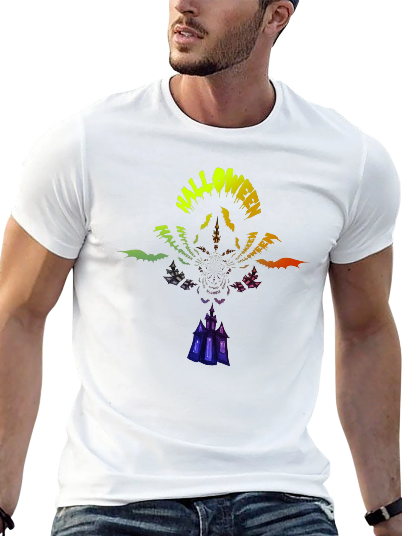 Halloween Graphic Print Black T-Shirt