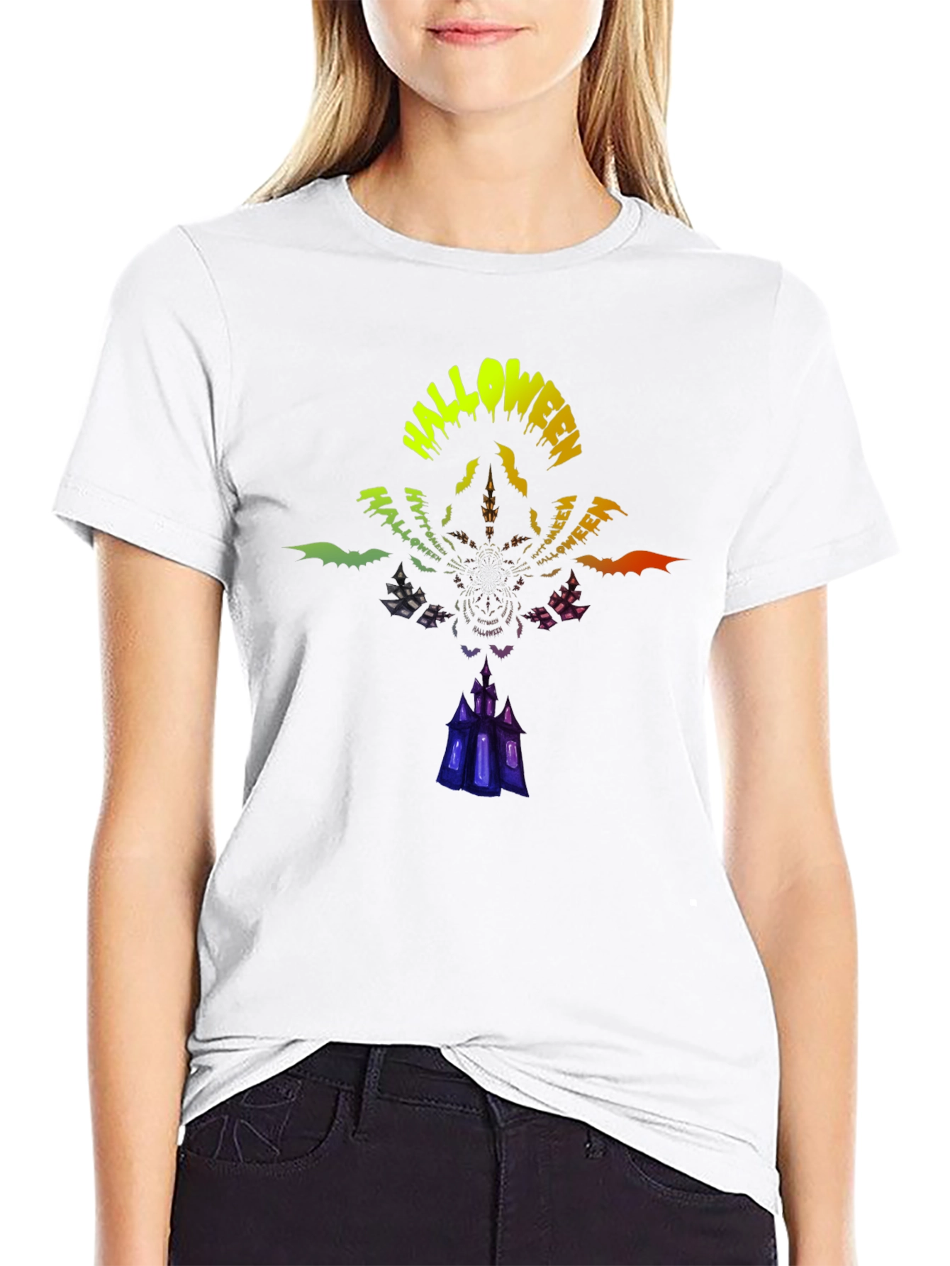 Halloween Graphic Print Black T-Shirt