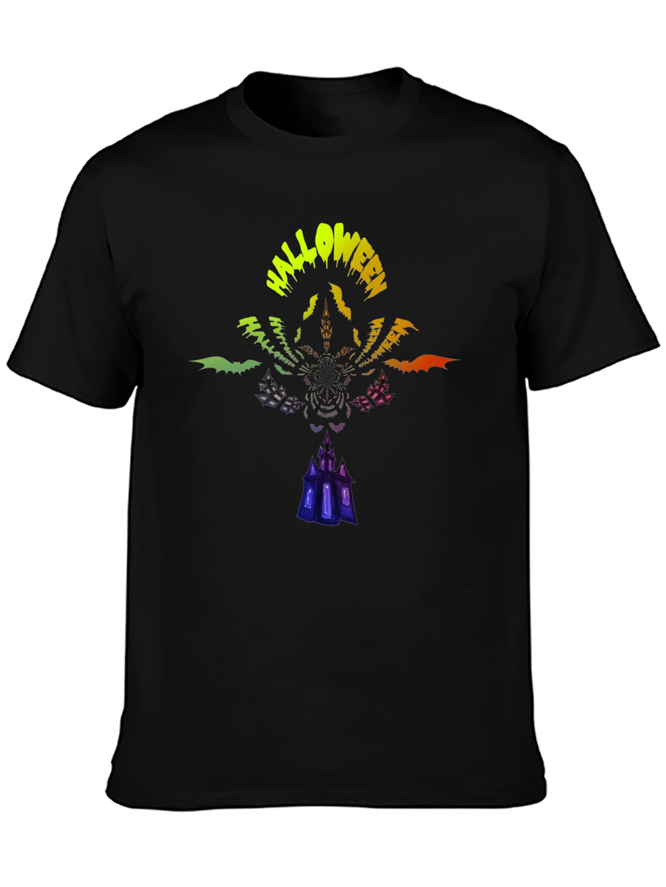 Halloween Graphic Print Black T-Shirt