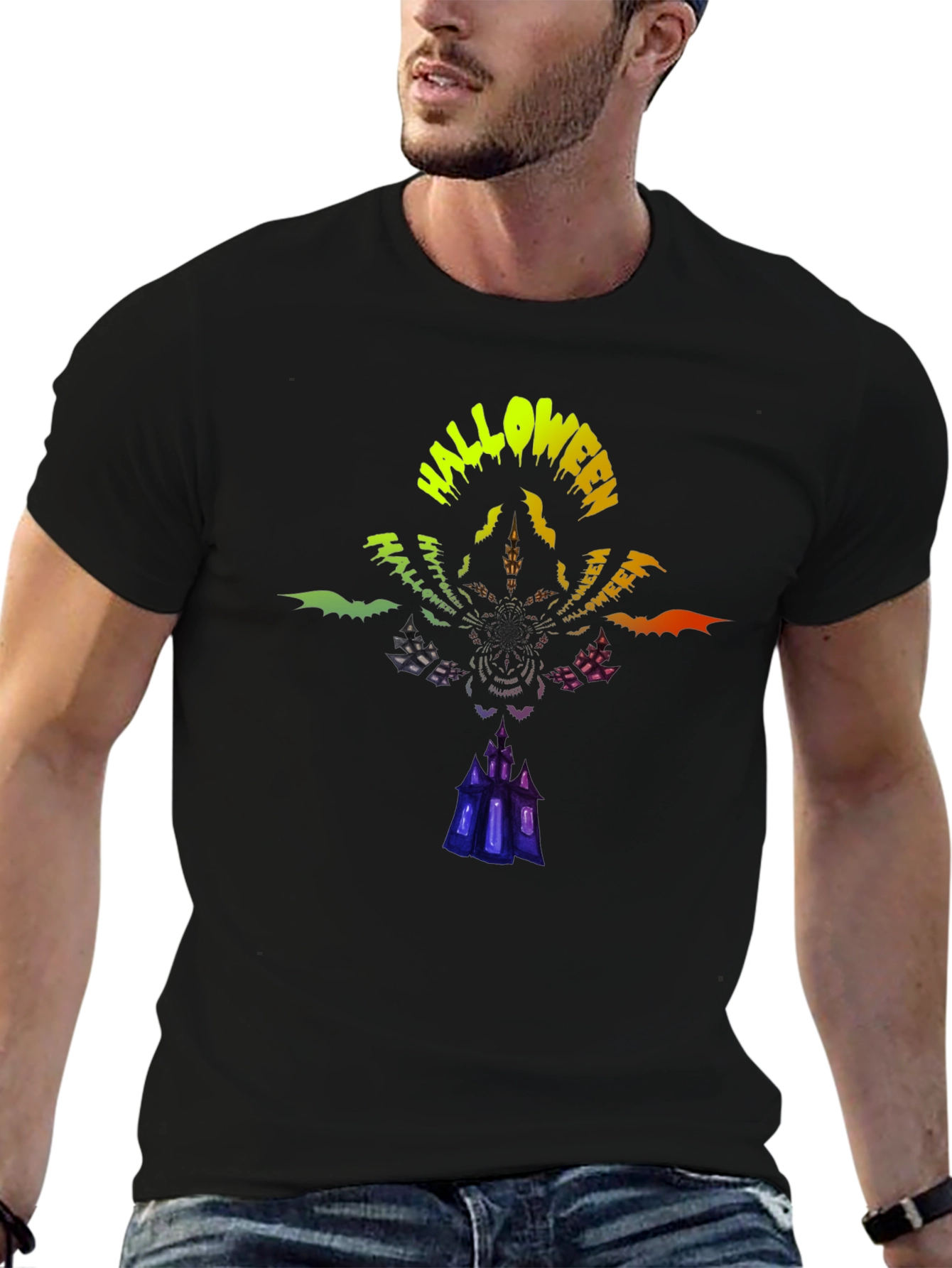 Halloween Graphic Print Black T-Shirt