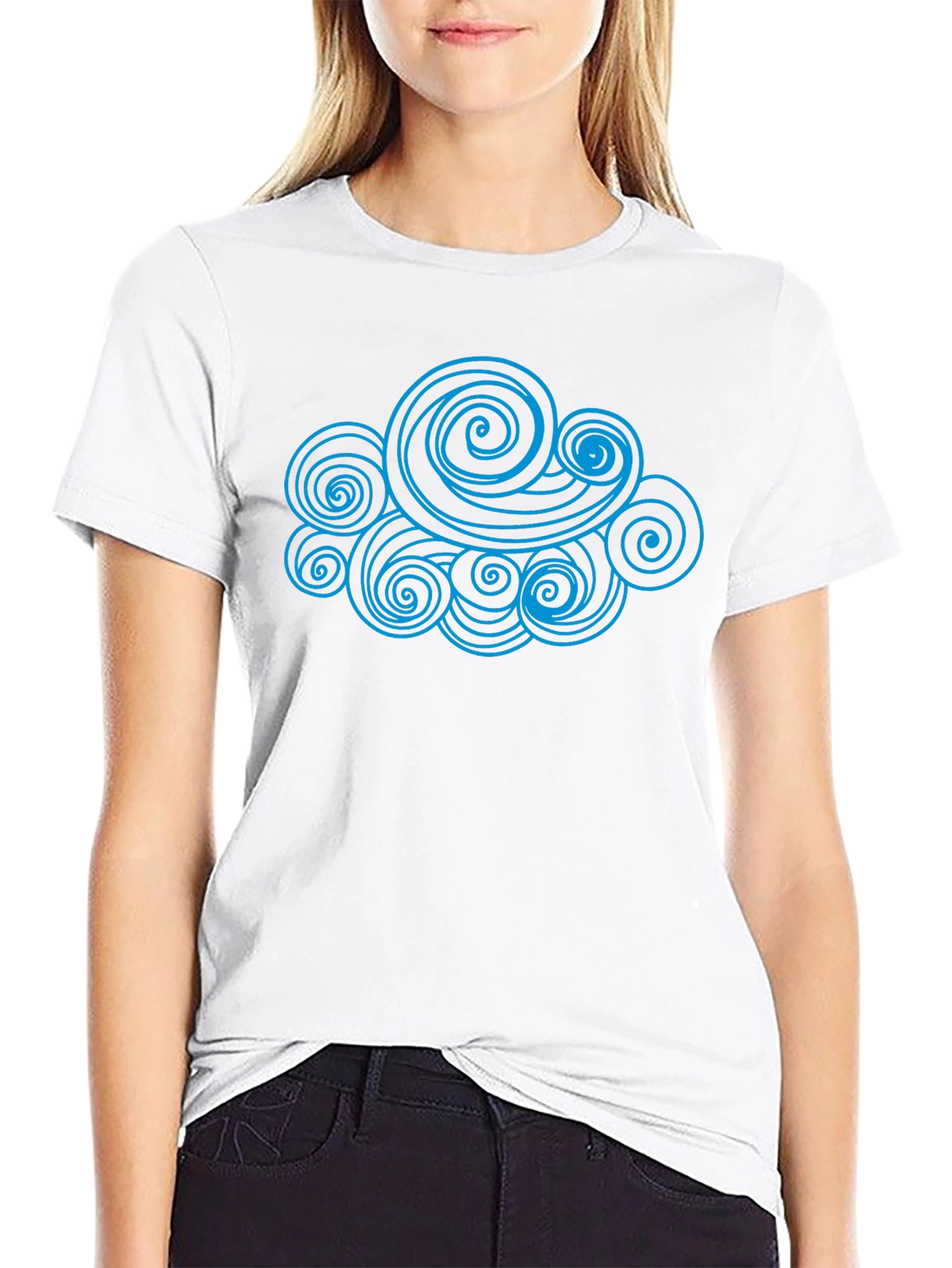 Swirl Cloud Graphic Tee - Modern Design