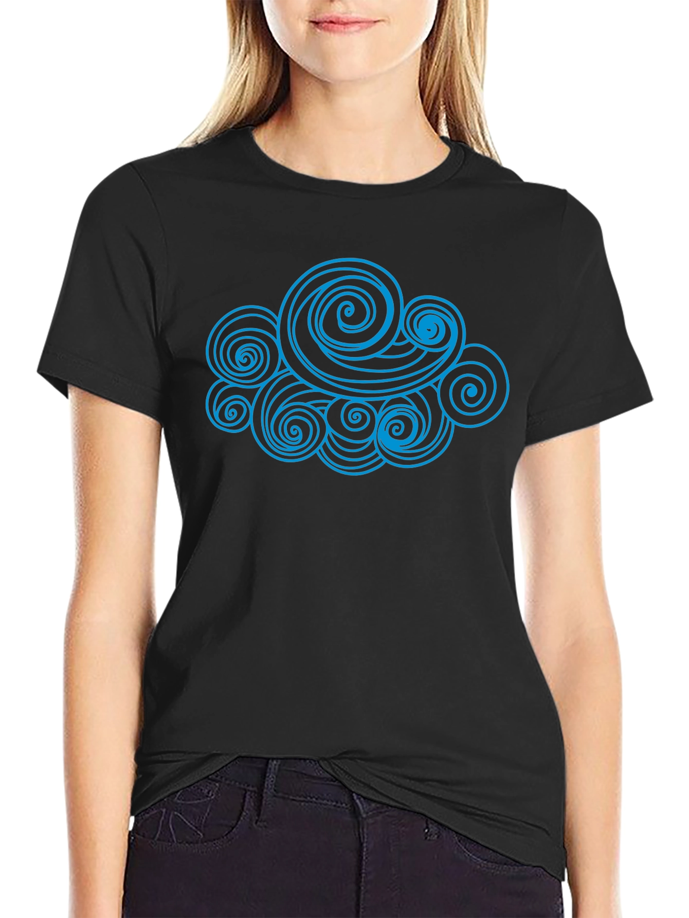 Swirl Cloud Graphic Tee - Modern Design