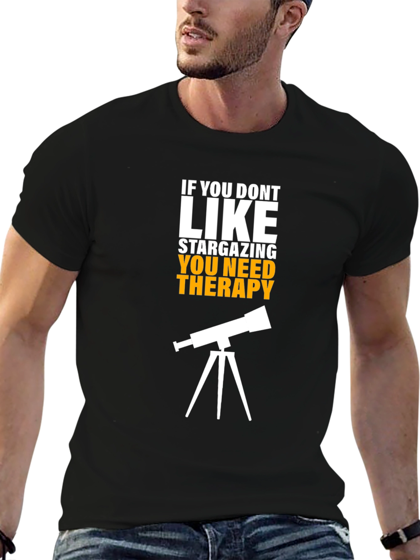 Stargazing Therapy Graphic Tee - Astronomy Lovers Shirt
