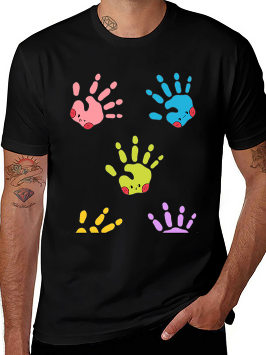 Fun Colorful Handprint Graphic Tee