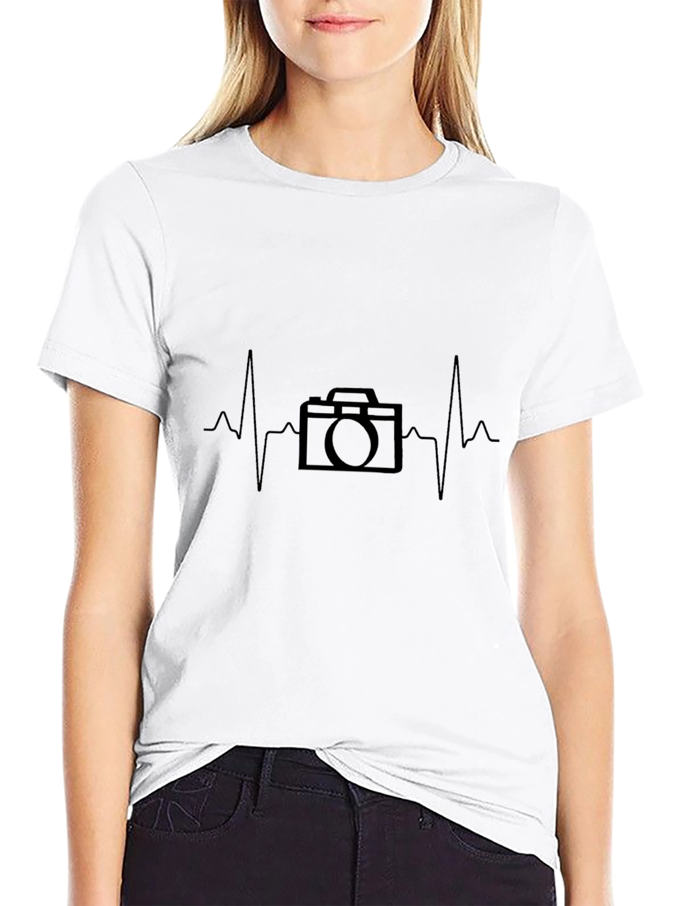 Photographer Heartbeat T-Shirt - Black