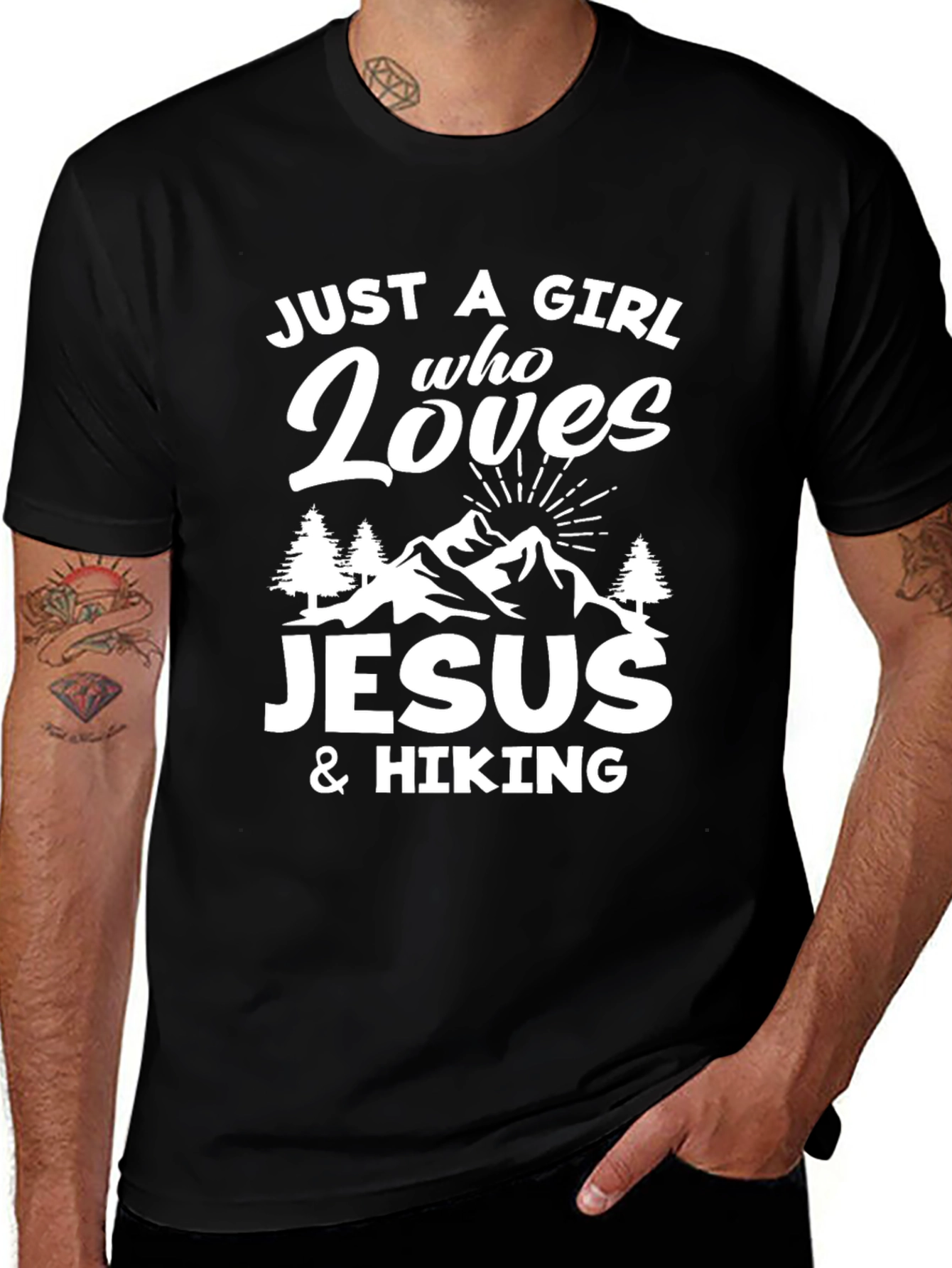 Just A Girl Who Loves Jesus & Hiking T-Shirt