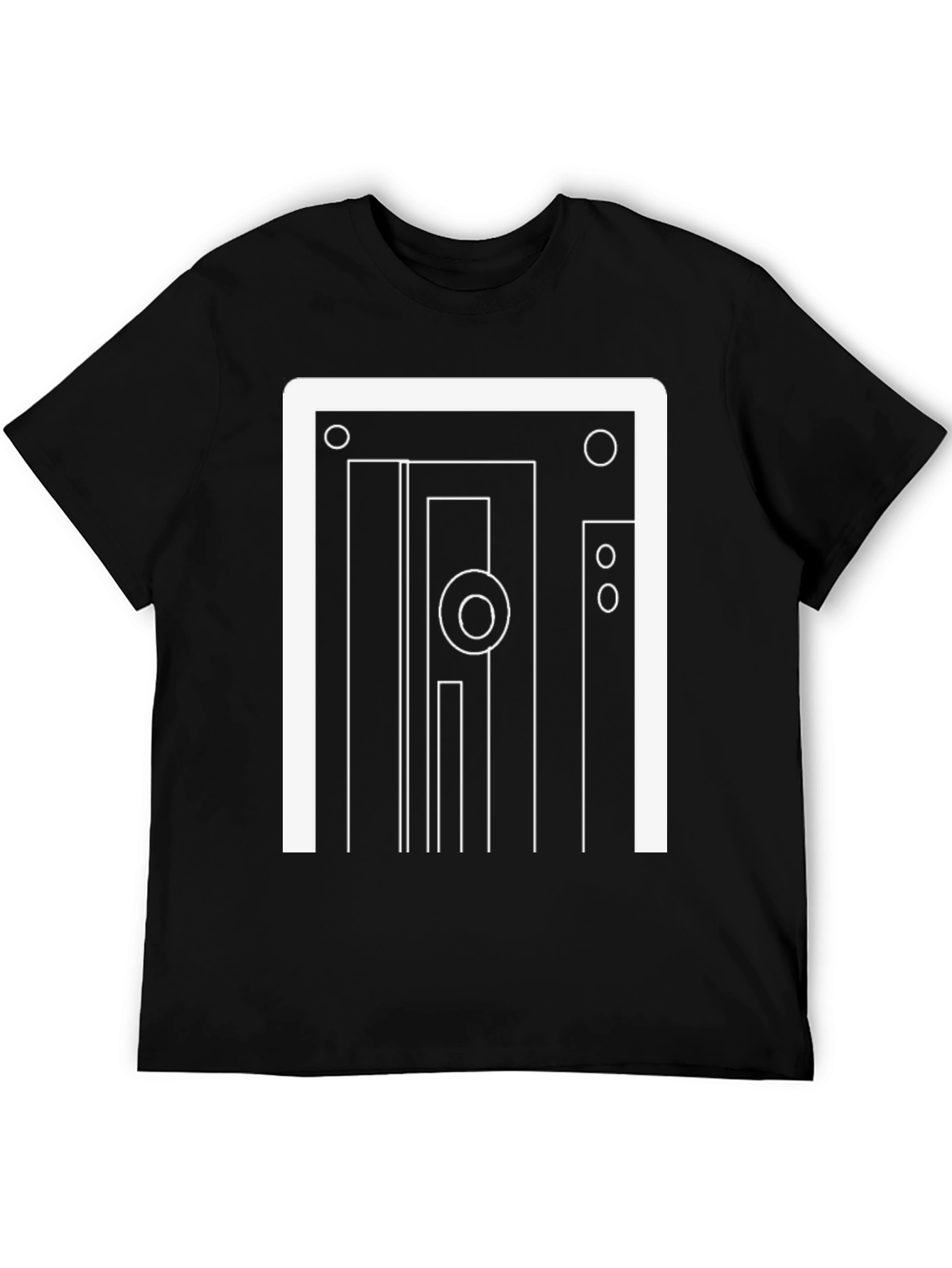 Abstract Graphic Print Black Crew Neck T-Shirt