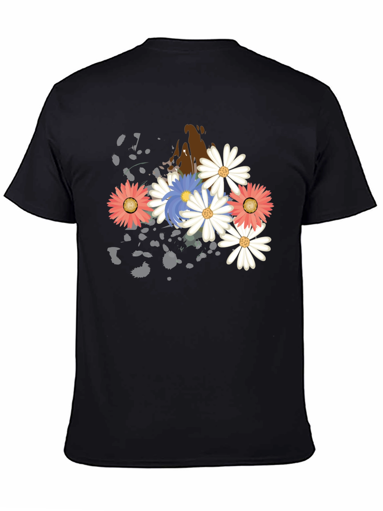 Floral Burst Graphic T-Shirt - Black