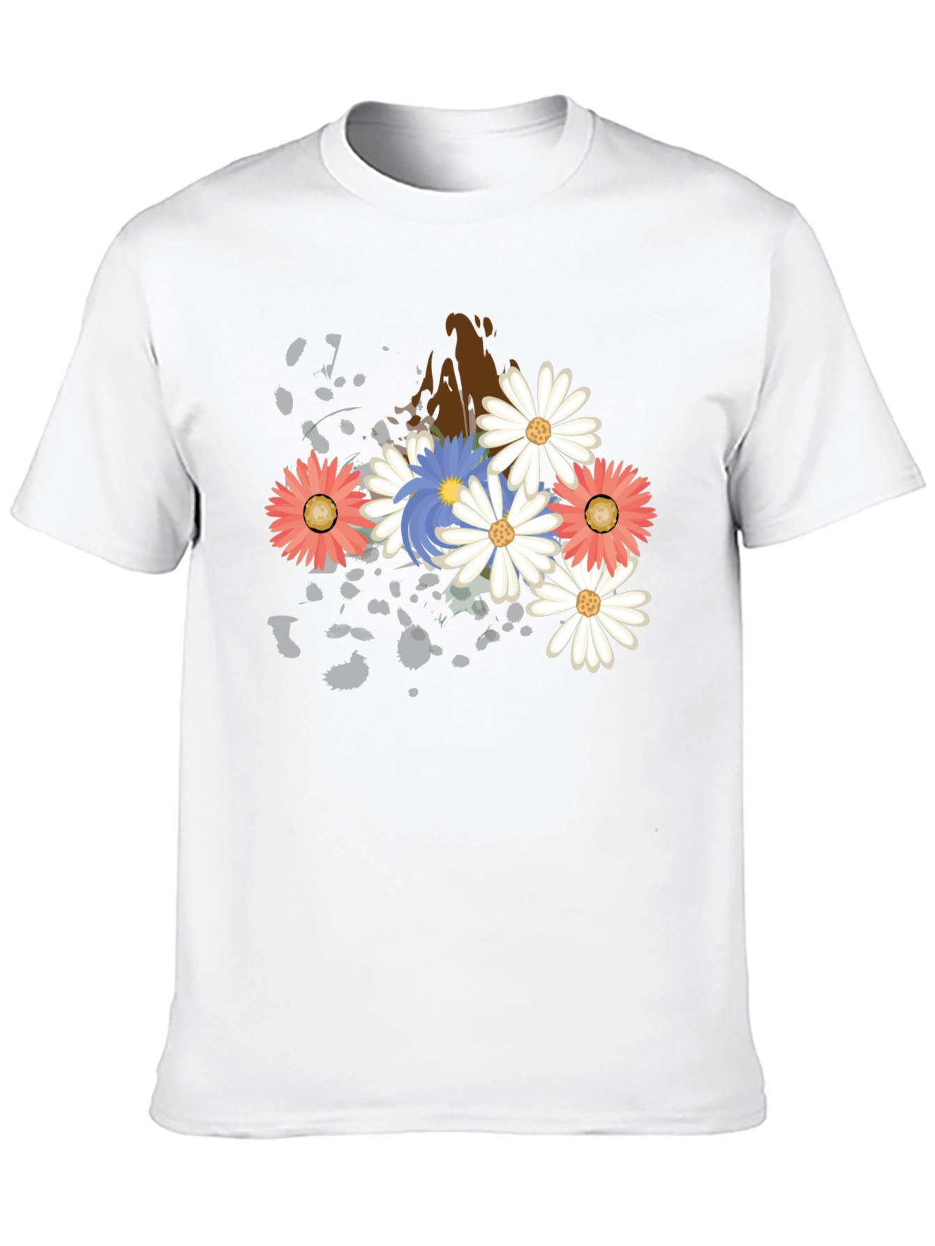 Floral Burst Graphic T-Shirt - Black