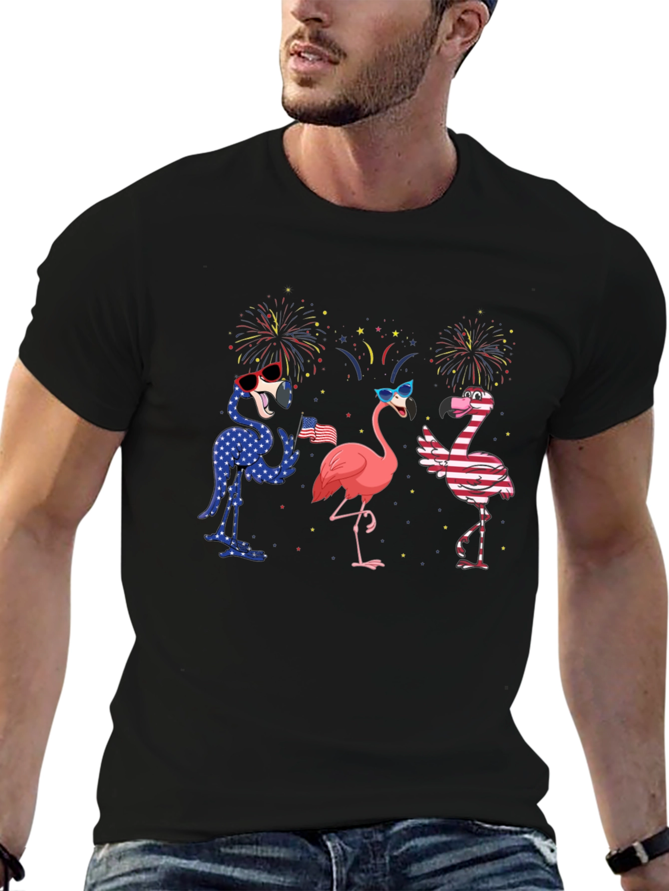 Patriotic Flamingo T-Shirt - USA Pride