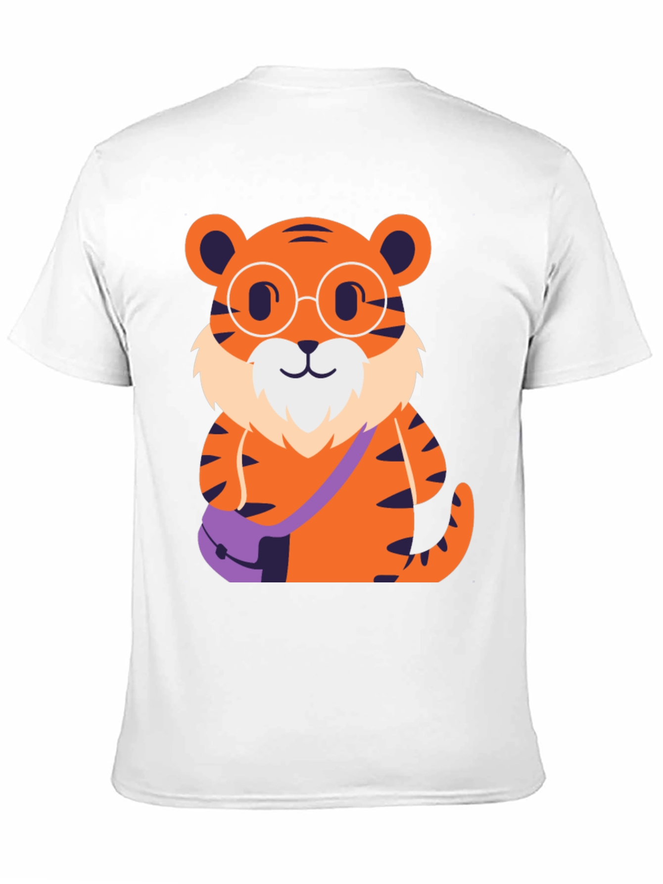 Nerdy Tiger Graphic Tee - Black Cotton T-Shirt
