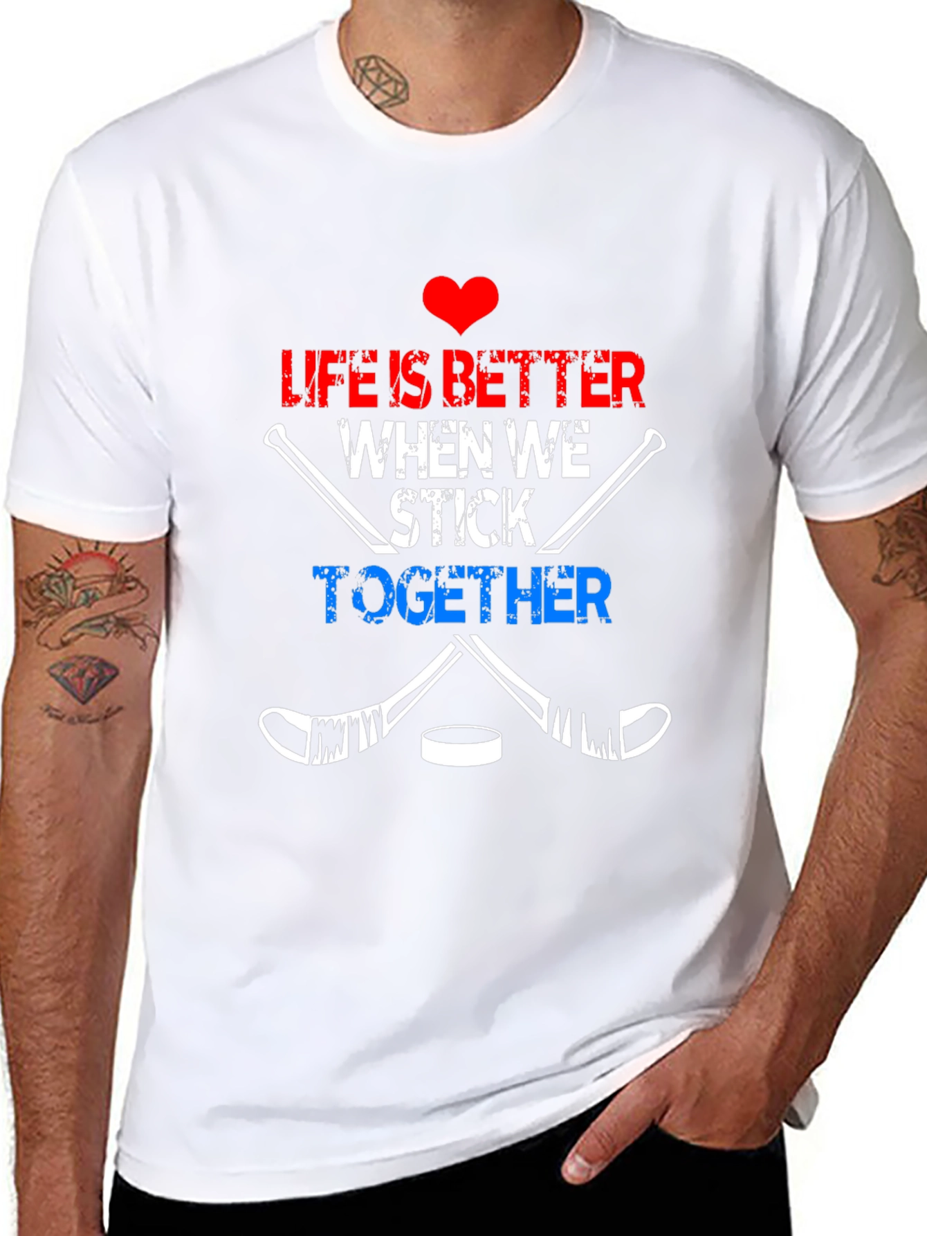 Life Is Better When We Stick Together Hockey T-Shirt