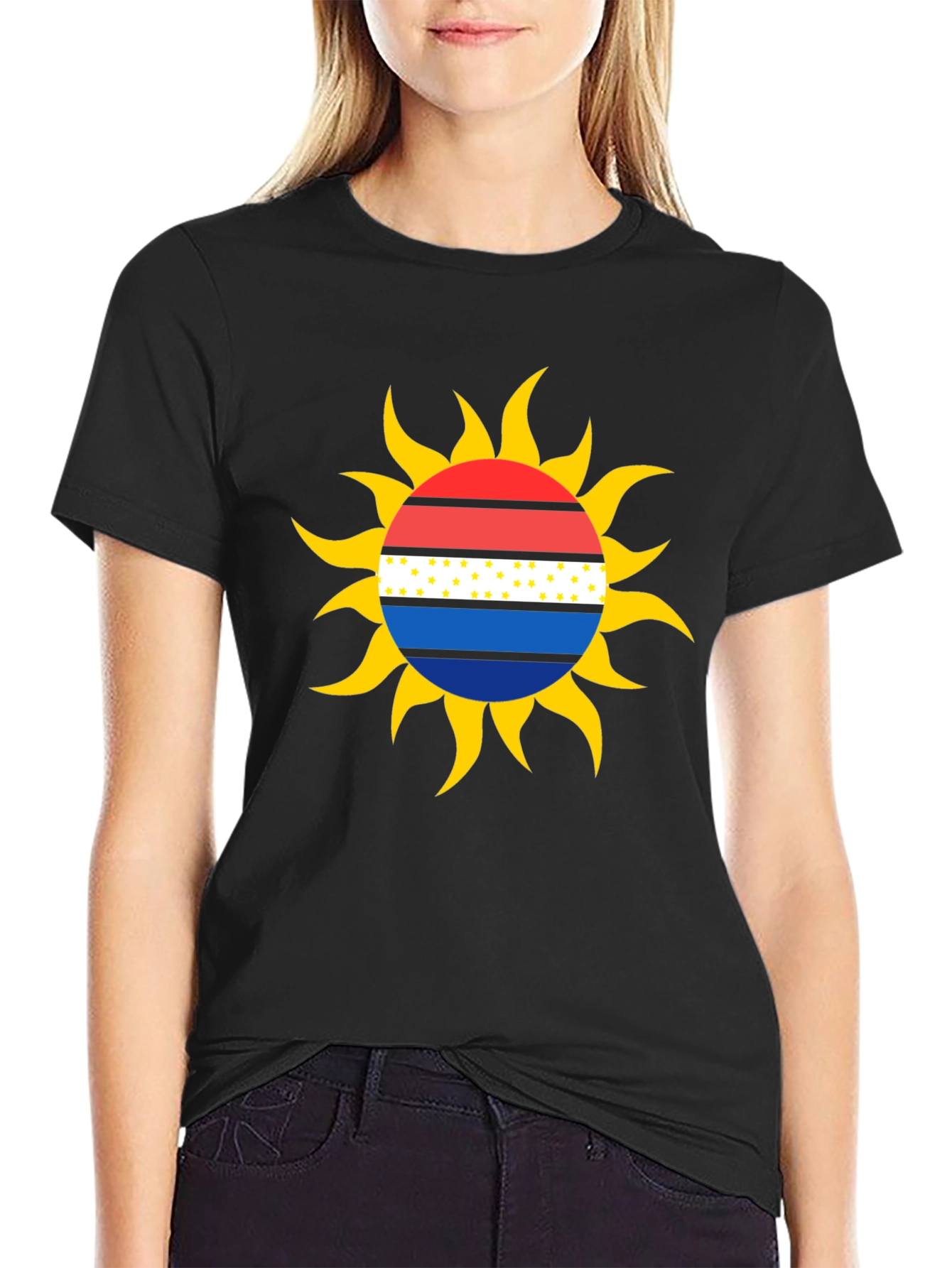 Graphic Sun Tee - Stylish Black T-Shirt