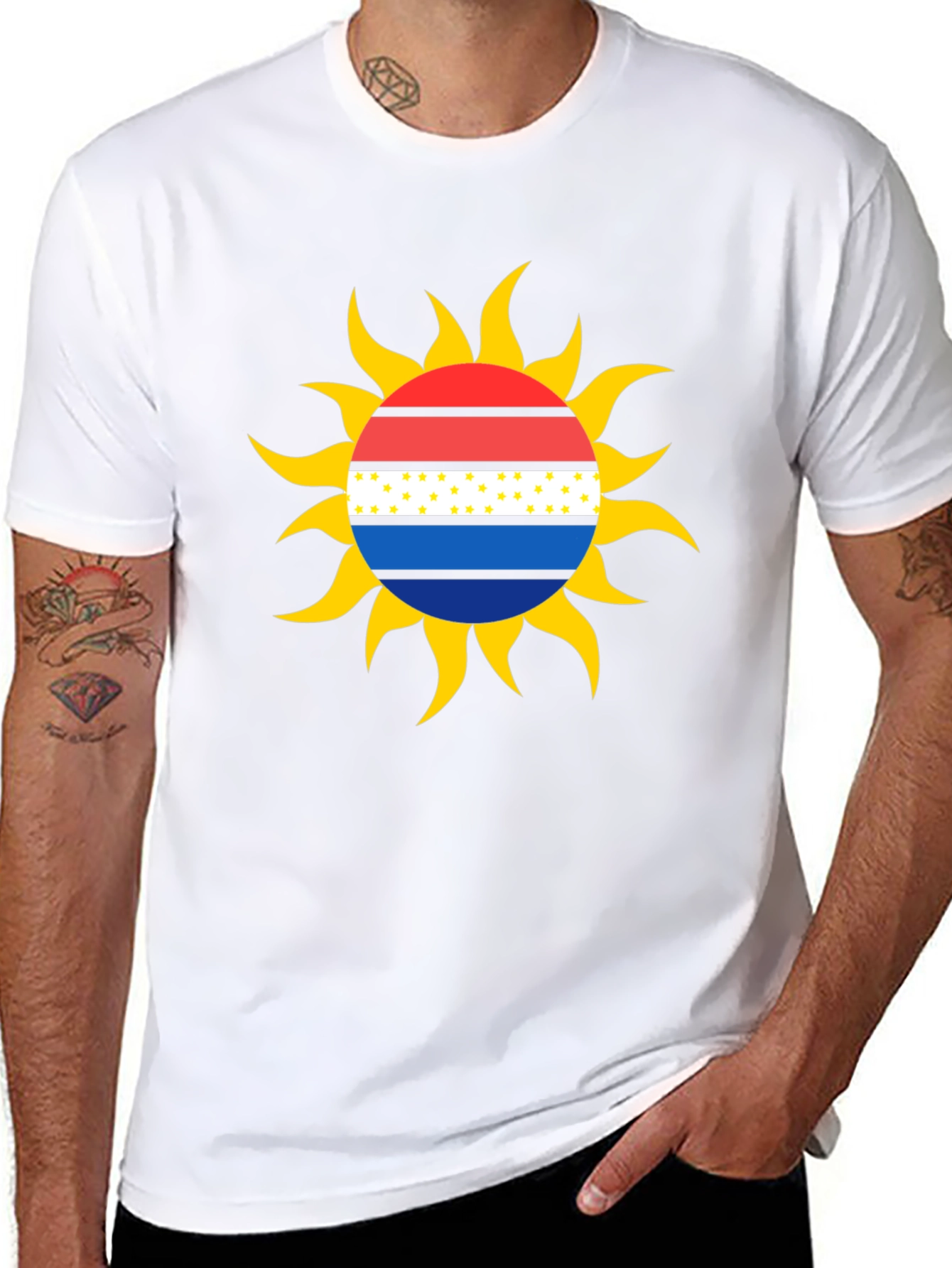Graphic Sun Tee - Stylish Black T-Shirt