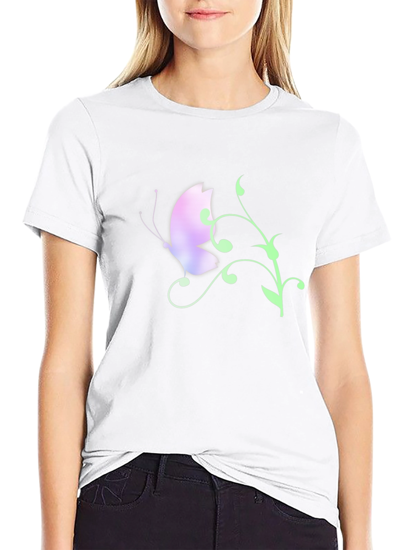 Butterfly Graphic Tee - Black Casual Shirt