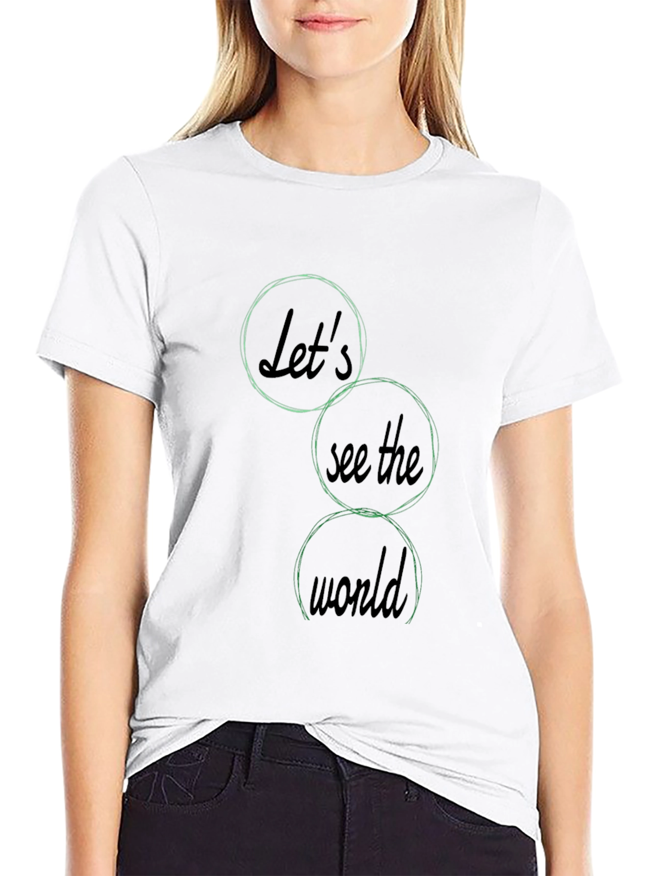 Lets See the World Black Graphic Tee