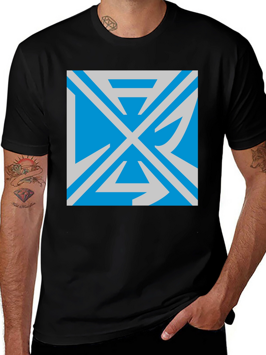 Geometric Graphic Print Black T-Shirt