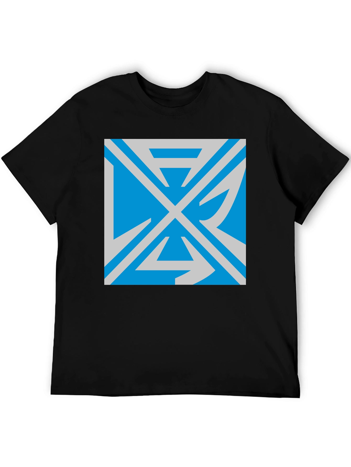 Geometric Graphic Print Black T-Shirt