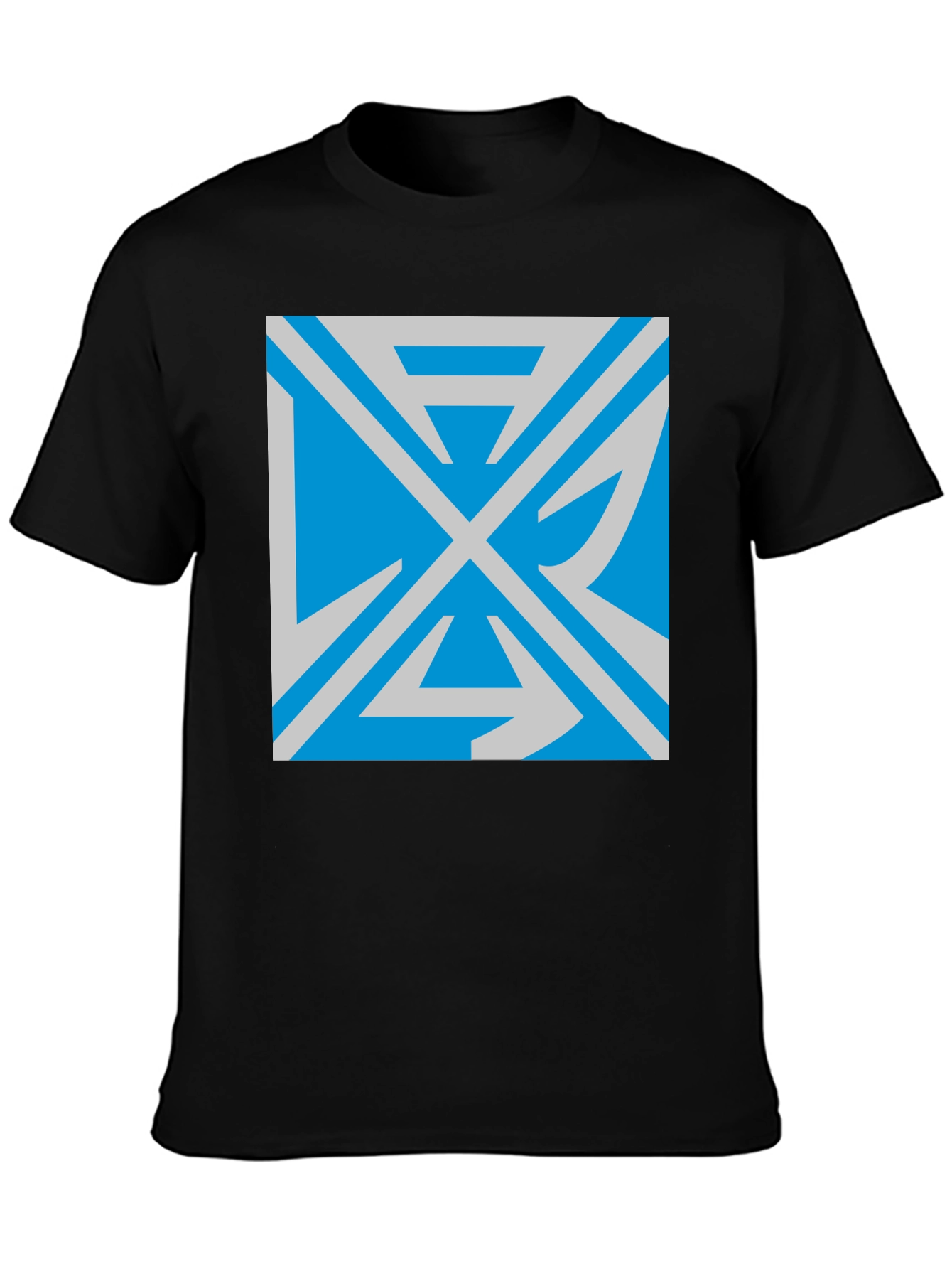 Geometric Graphic Print Black T-Shirt