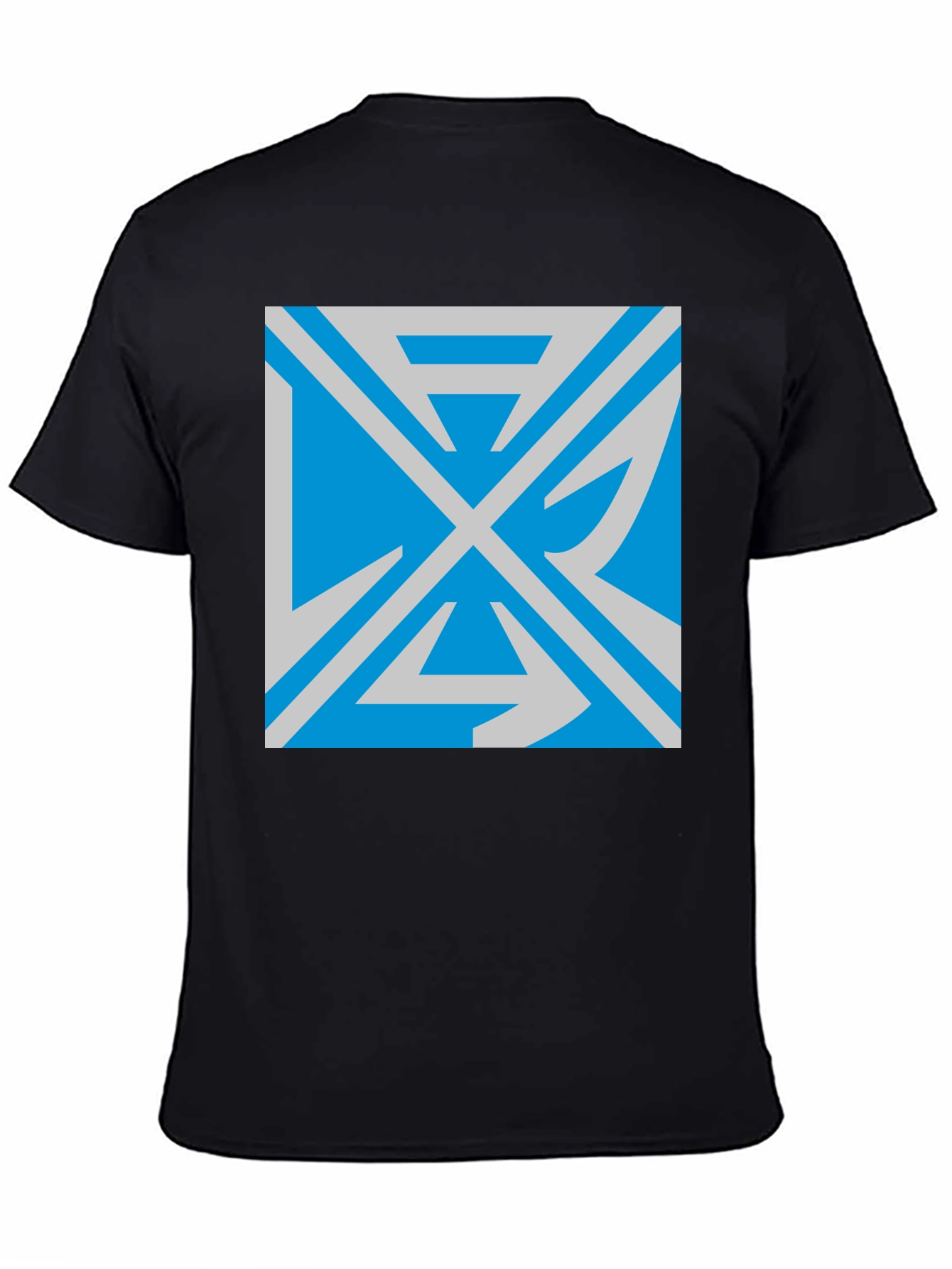 Geometric Graphic Print Black T-Shirt