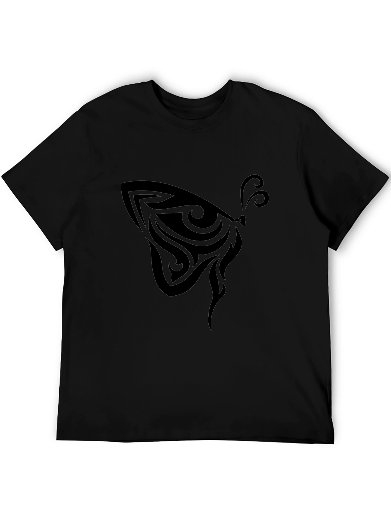 Tribal Butterfly Graphic Tee - Mens Black T-Shirt