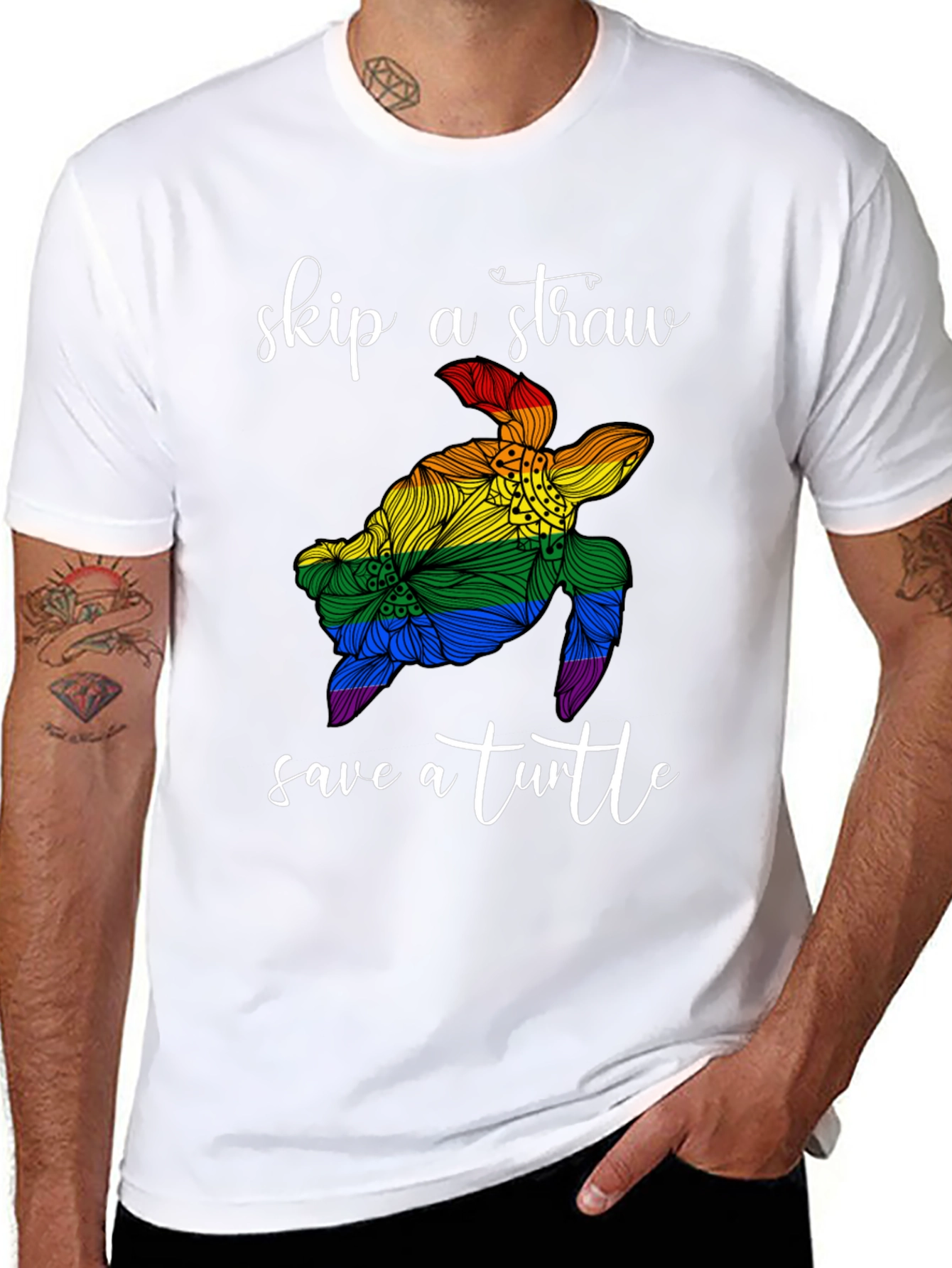 Skip a Straw Save a Turtle Graphic Tee