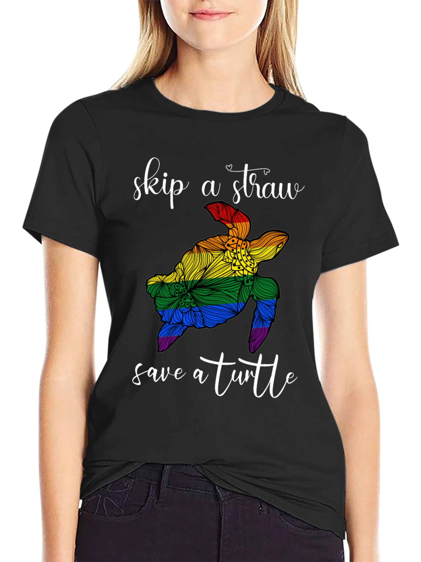 Skip a Straw Save a Turtle Graphic Tee