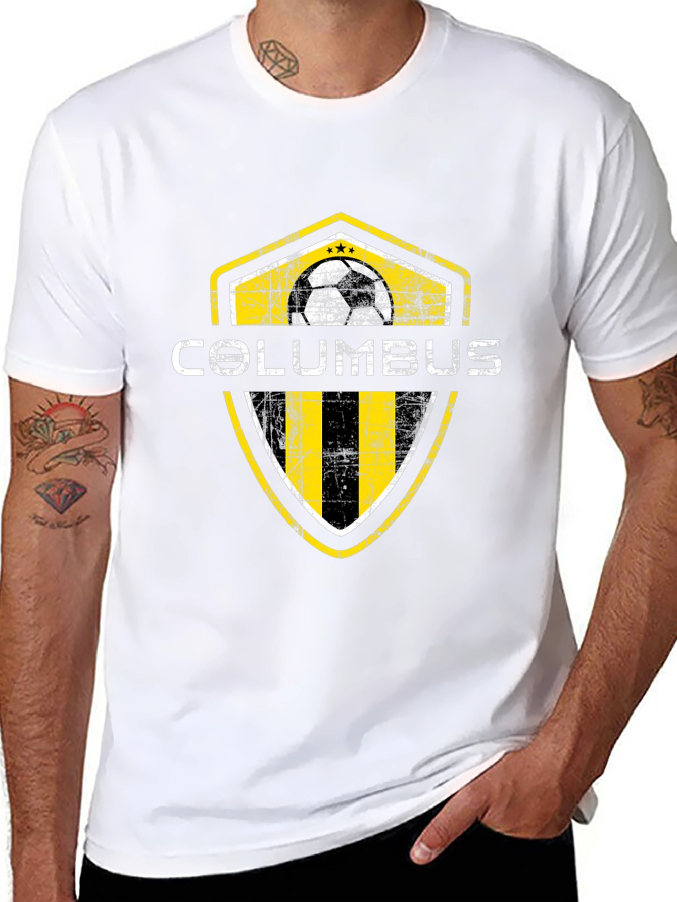 Columbus Soccer Shield T-Shirt - Black