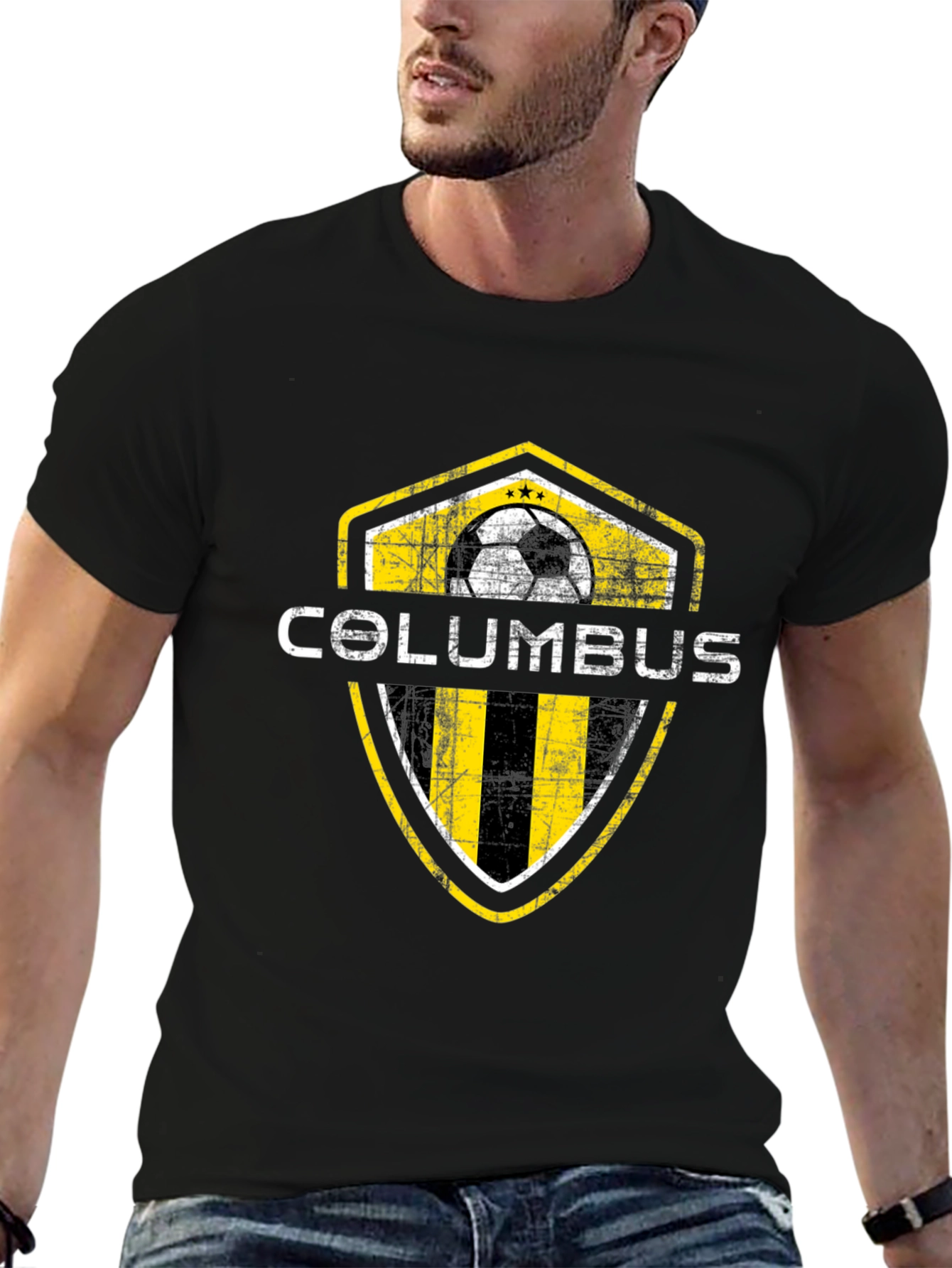 Columbus Soccer Shield T-Shirt - Black