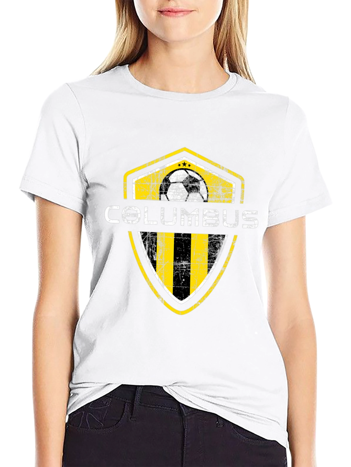Columbus Soccer Shield T-Shirt - Black